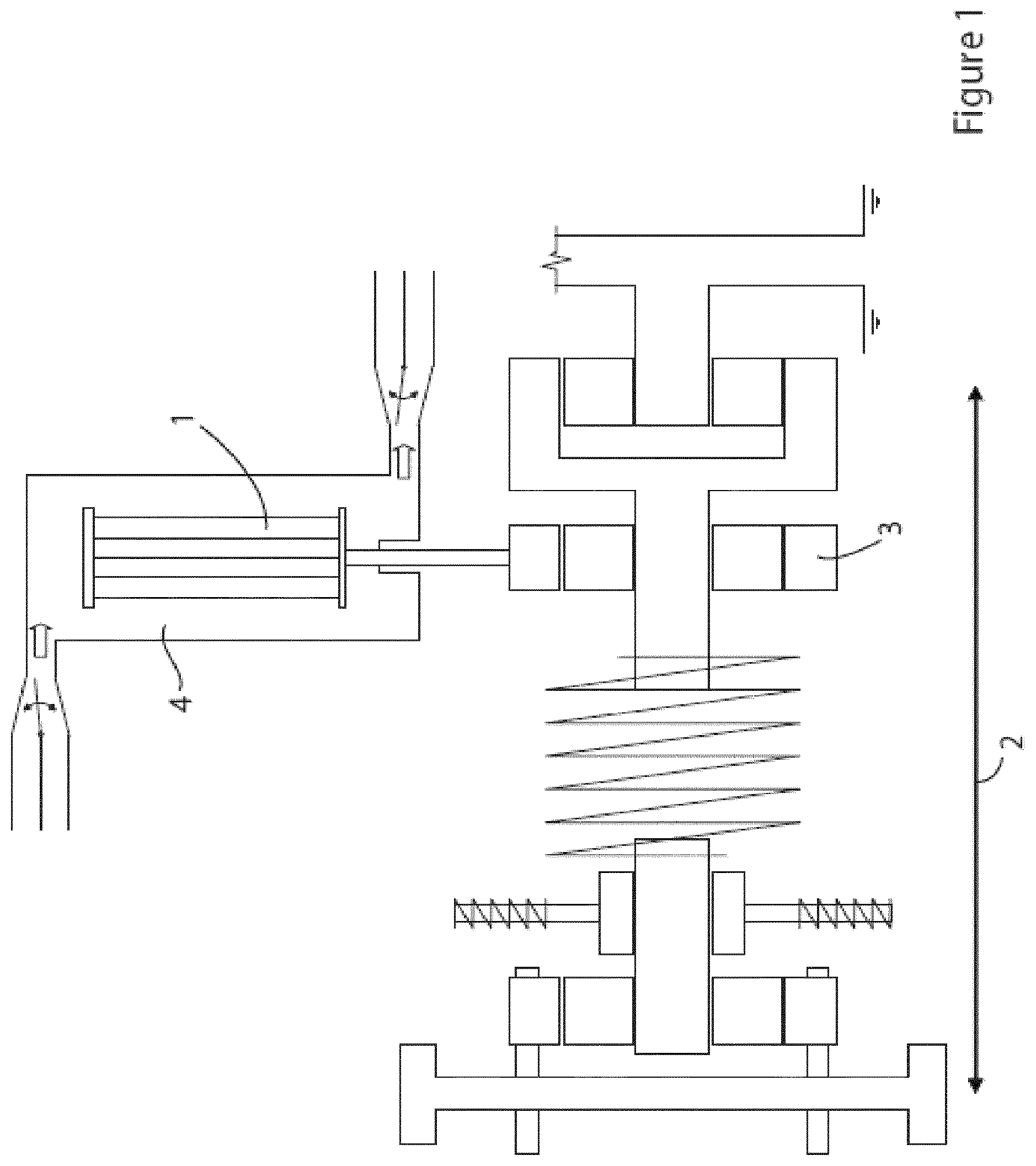 Patent US12378951 Figure 1 – Gas separated cycling of SMA/NTE bundles in a fluid environment for power production cycle or heat pump cycles