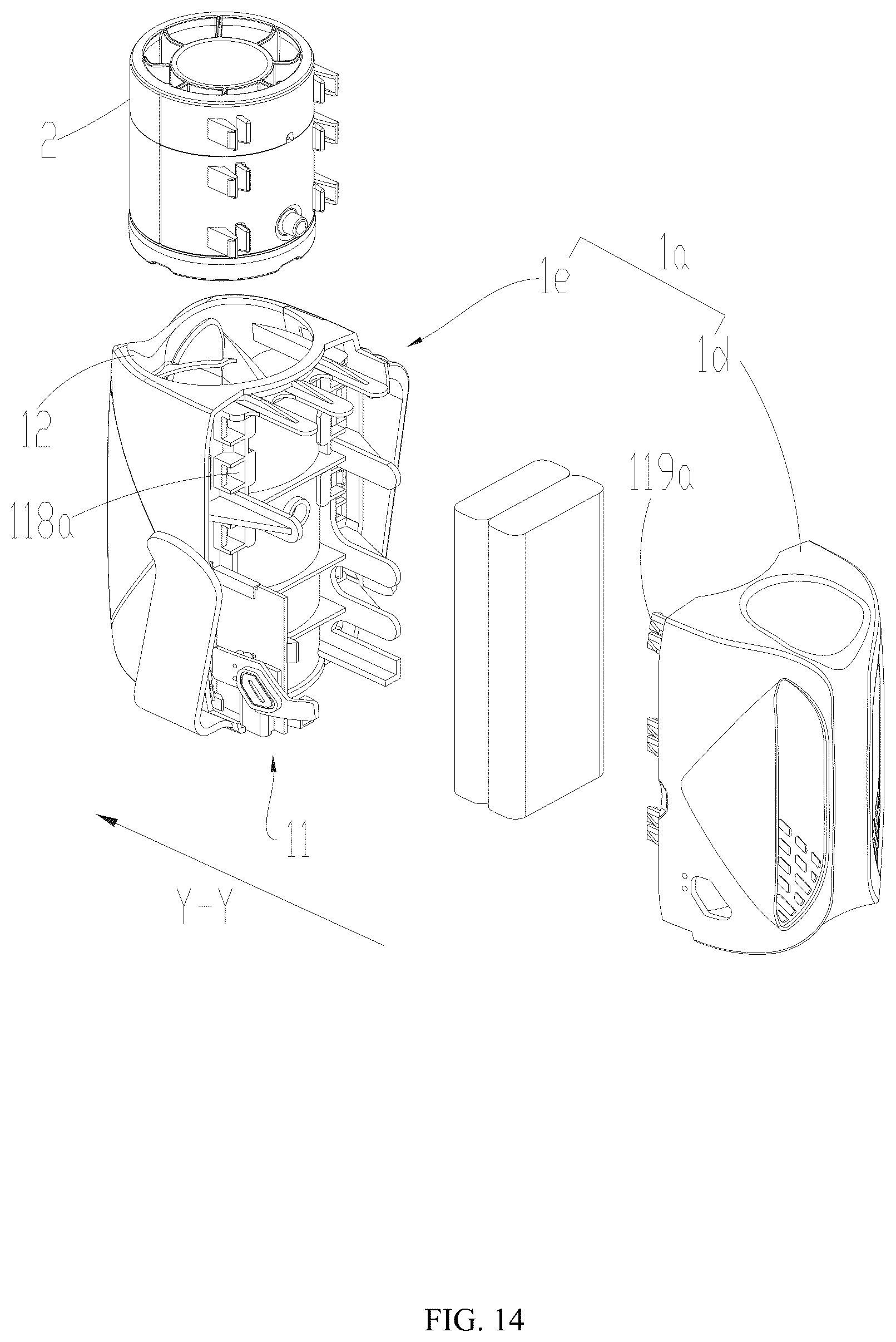 Patent US12378968 Figure 14 – Portable fan and fan assembly