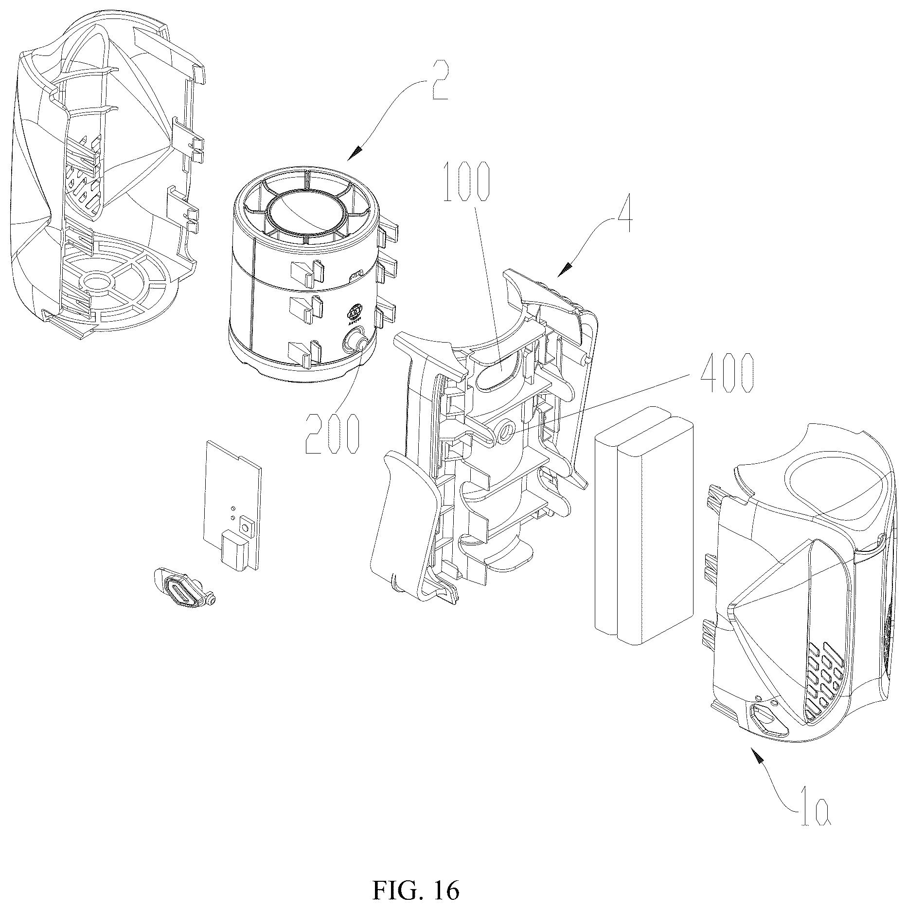 Patent US12378968 Figure 16 – Portable fan and fan assembly