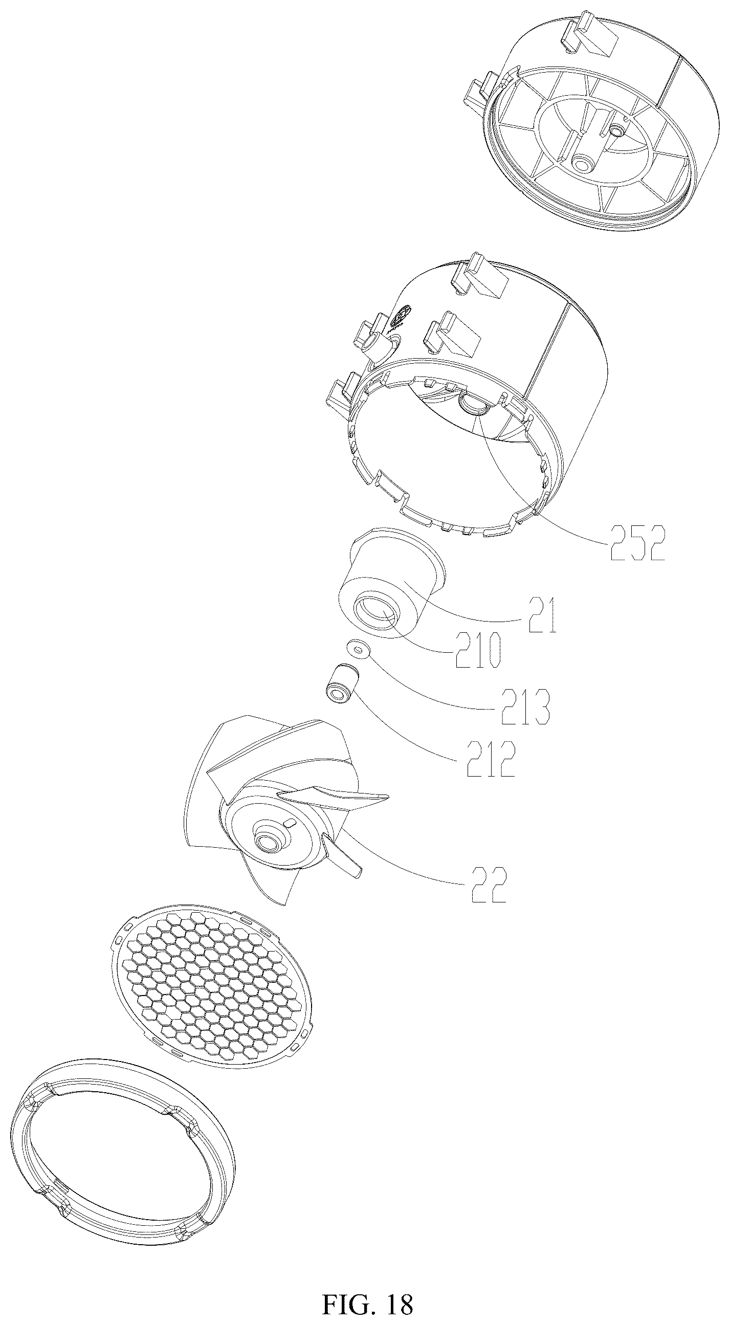 Patent US12378968 Figure 18 – Portable fan and fan assembly
