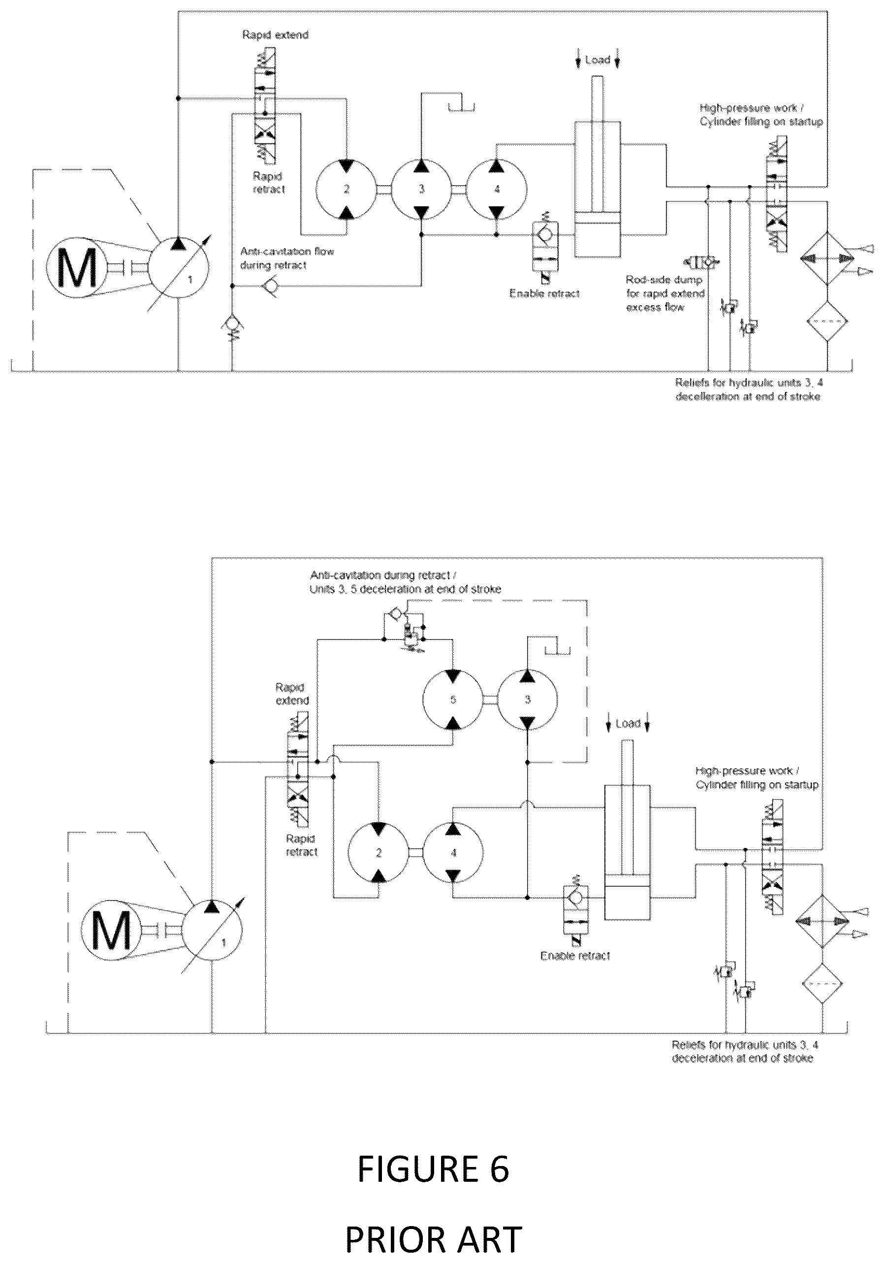 Patent US12378981 Figure 6 – Hydraulic regeneration circuit with multiple speeds
