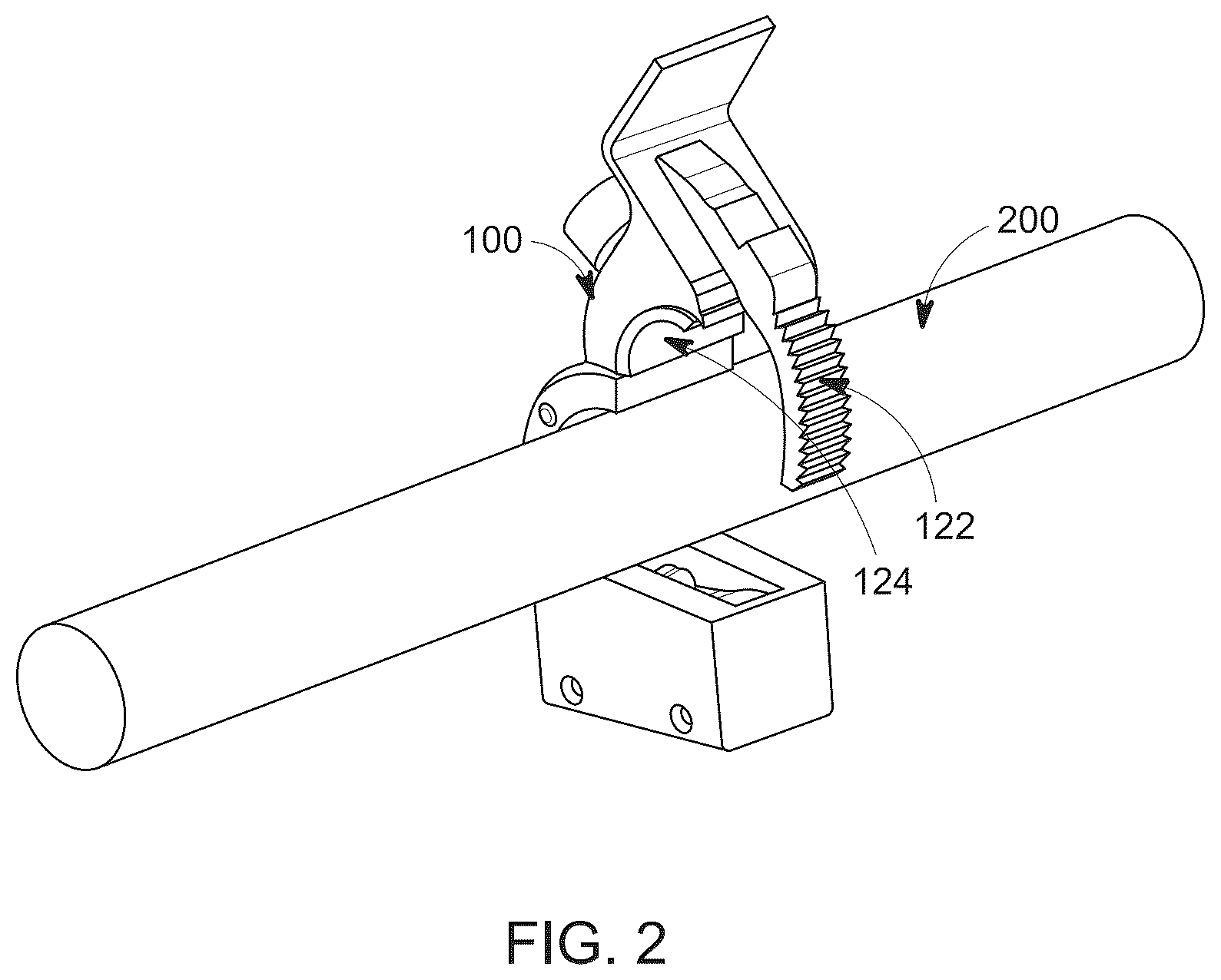 Patent US12378982 Figure 2 – Clamping mechanism