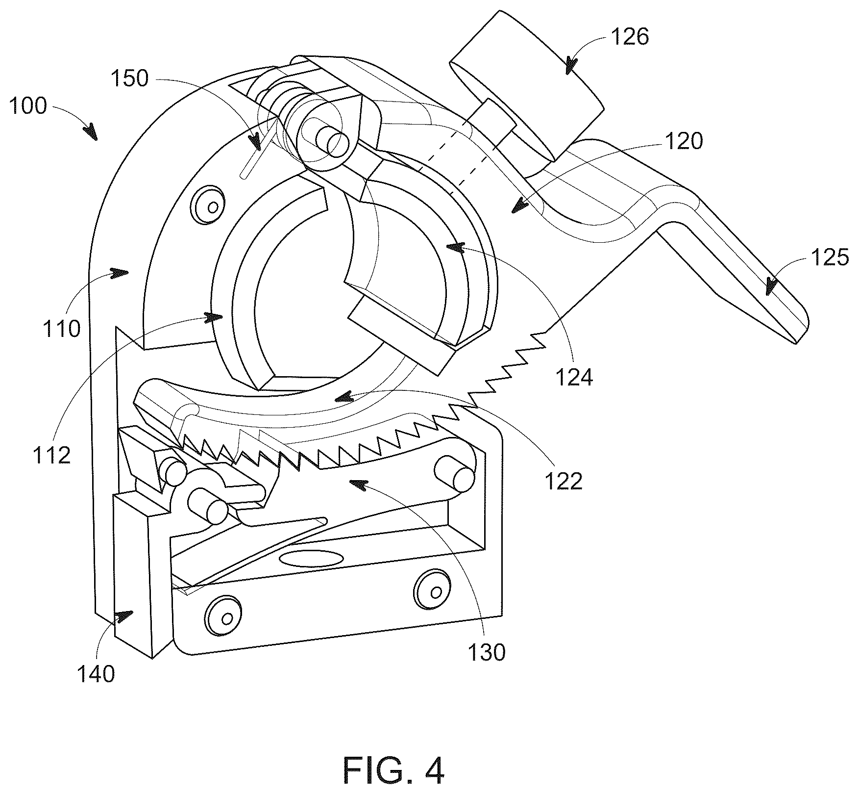 Patent US12378982 Figure 4 – Clamping mechanism