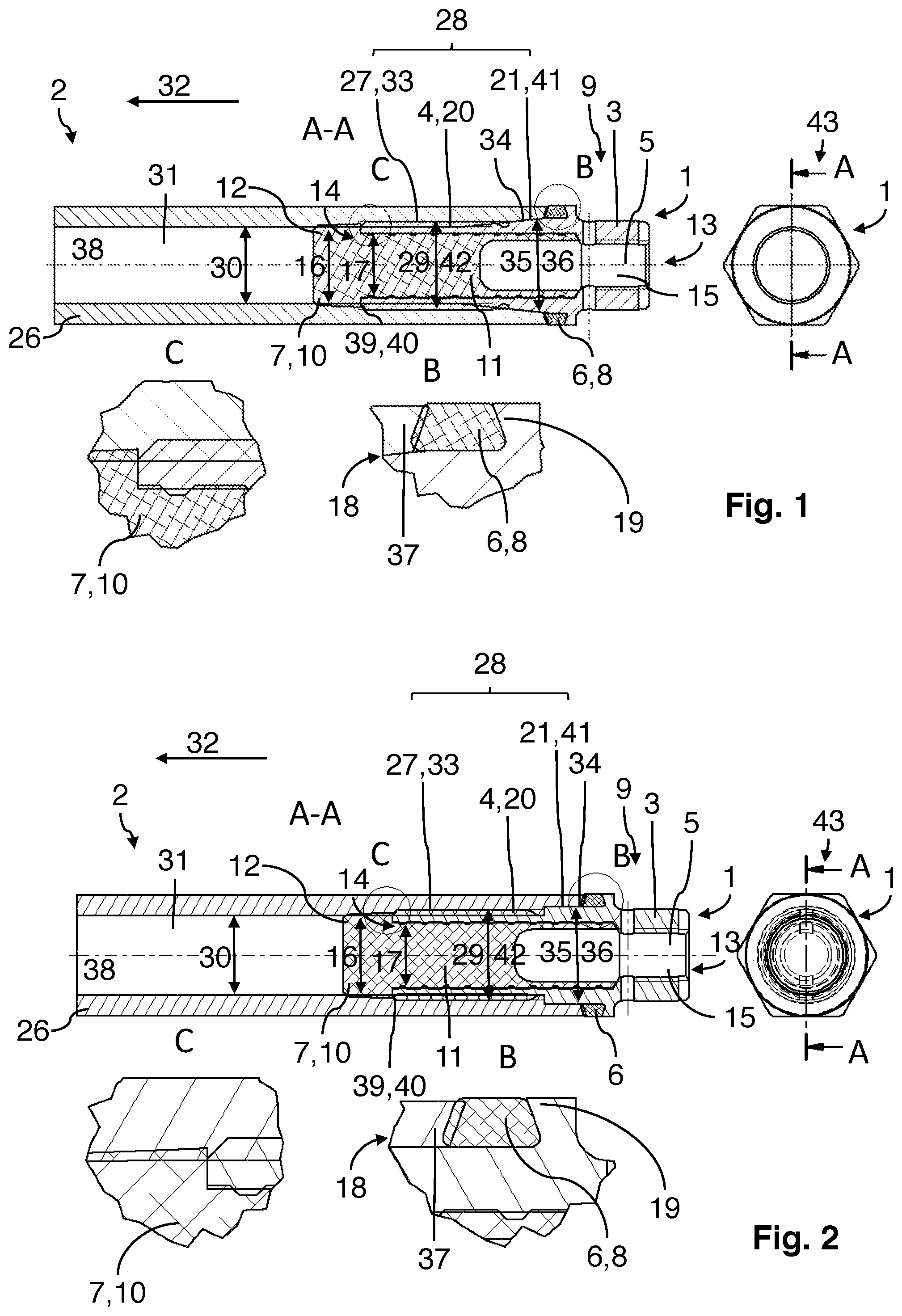Patent US12378983 Figure 1 – Connecting sleeve, push-pull rod and method for producing a push-pull rod