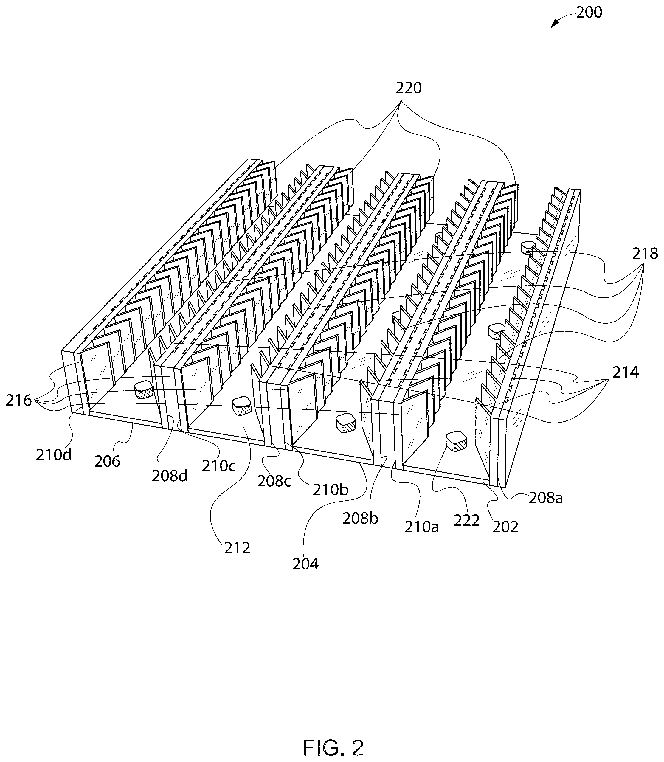 Patent US12378985 Figure 2 – Rack for supporting electronic devices