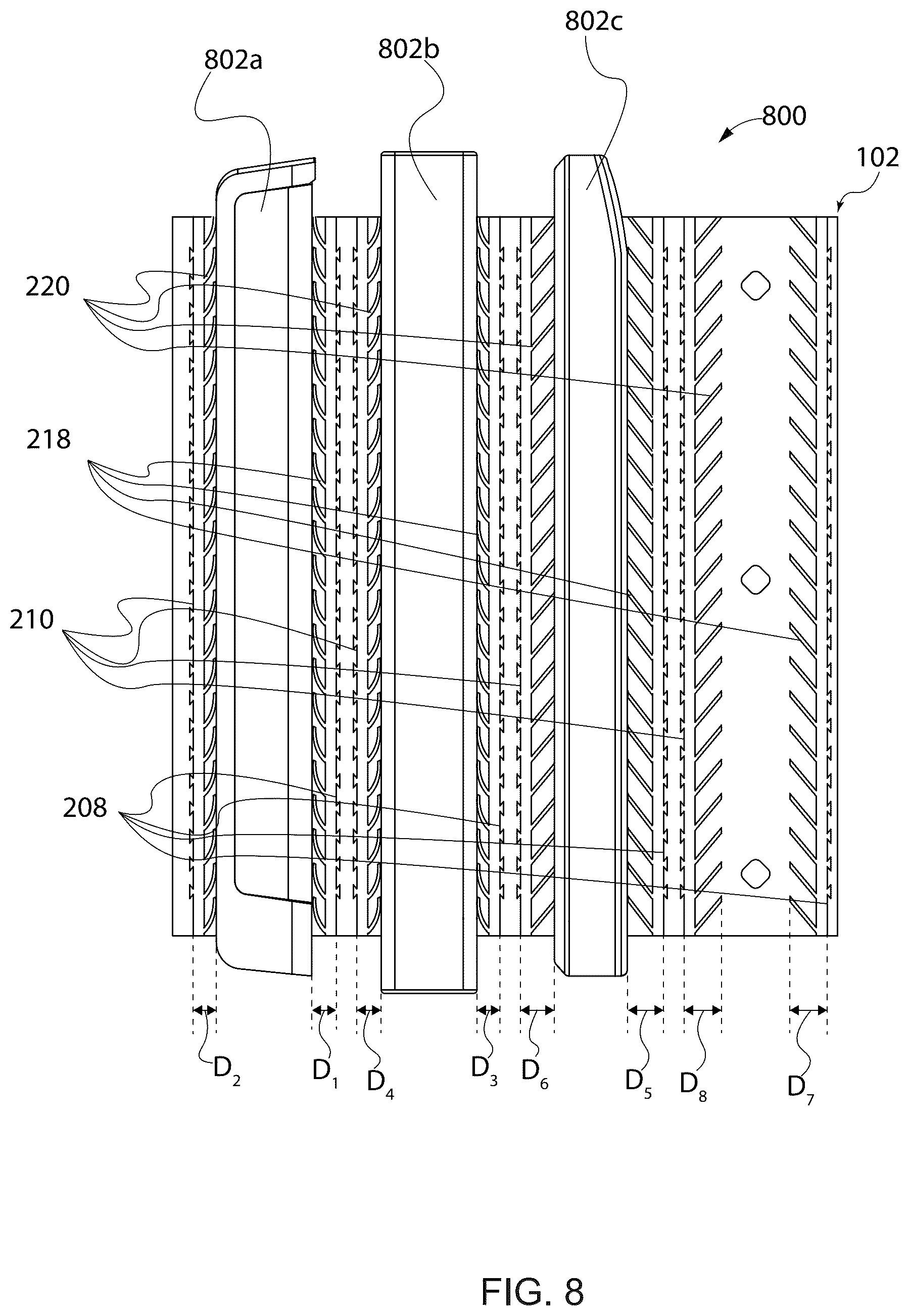 Patent US12378985 Figure 8 – Rack for supporting electronic devices