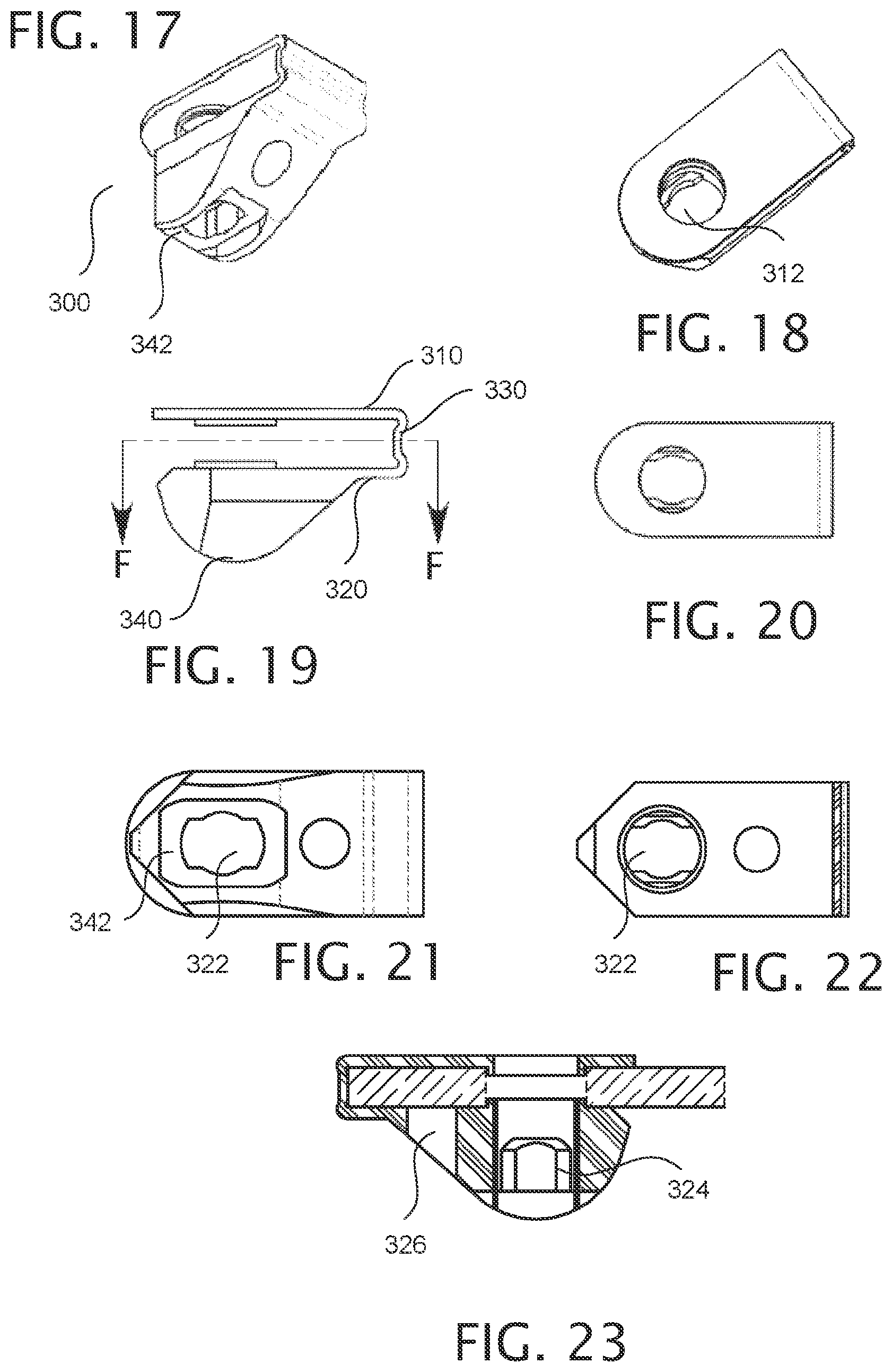 Patent US12378987 Figure 3 – Expandable collet bodies with sectional finger-based anti-rotation feature, clips inserts and systems thereof