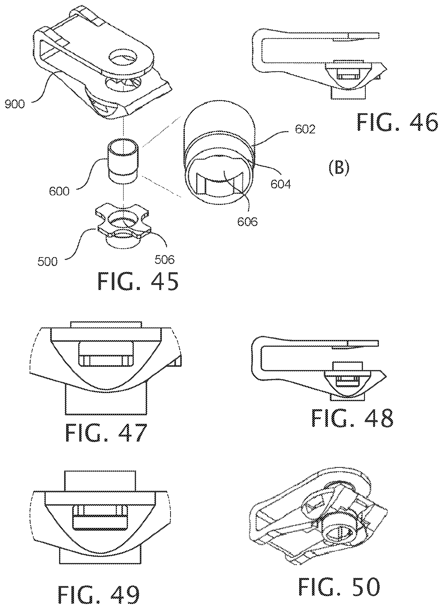 Patent US12378987 Figure 11 – Expandable collet bodies with sectional finger-based anti-rotation feature, clips inserts and systems thereof