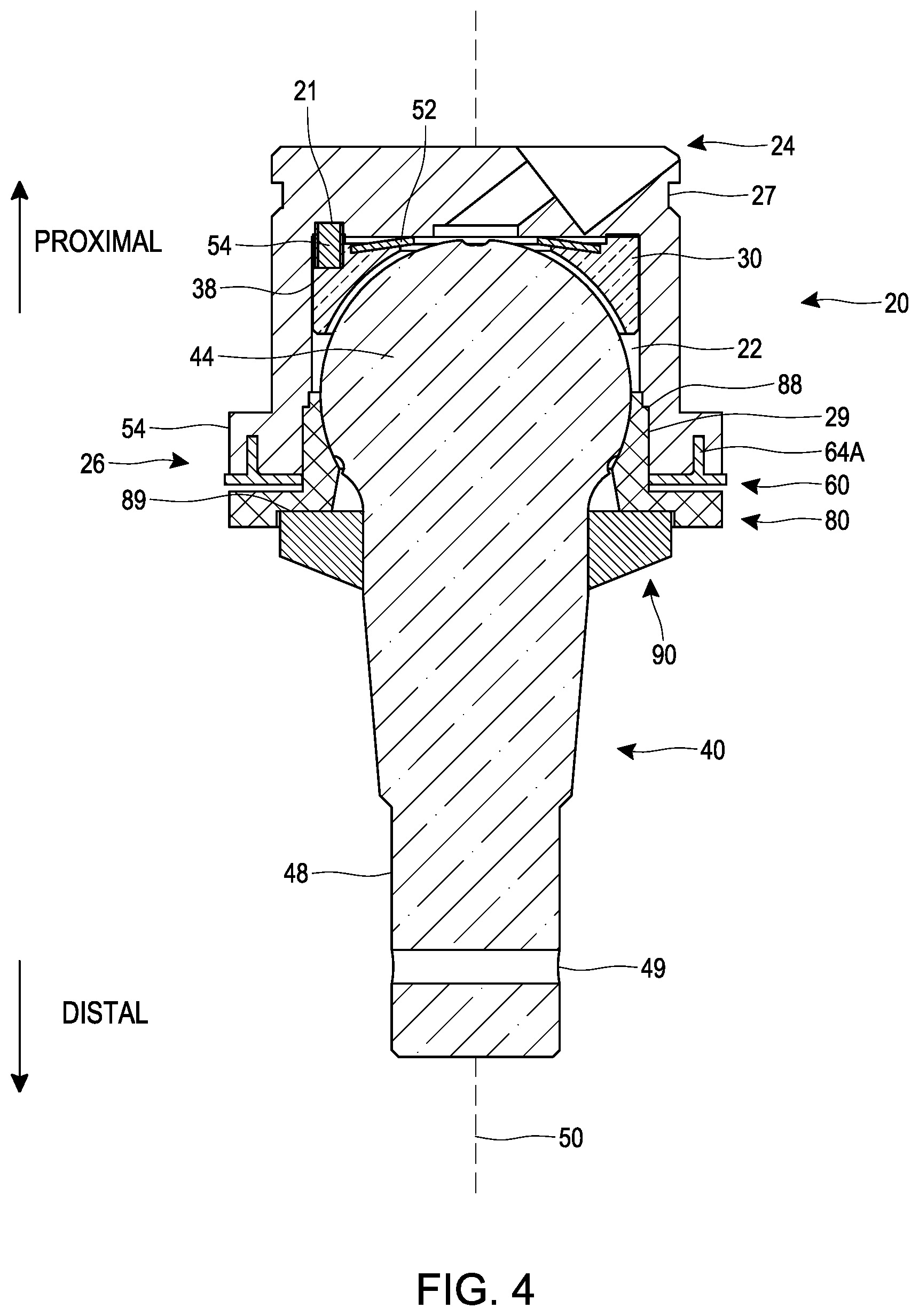 Patent US12378990 Figure 5 – Ball joint assembly