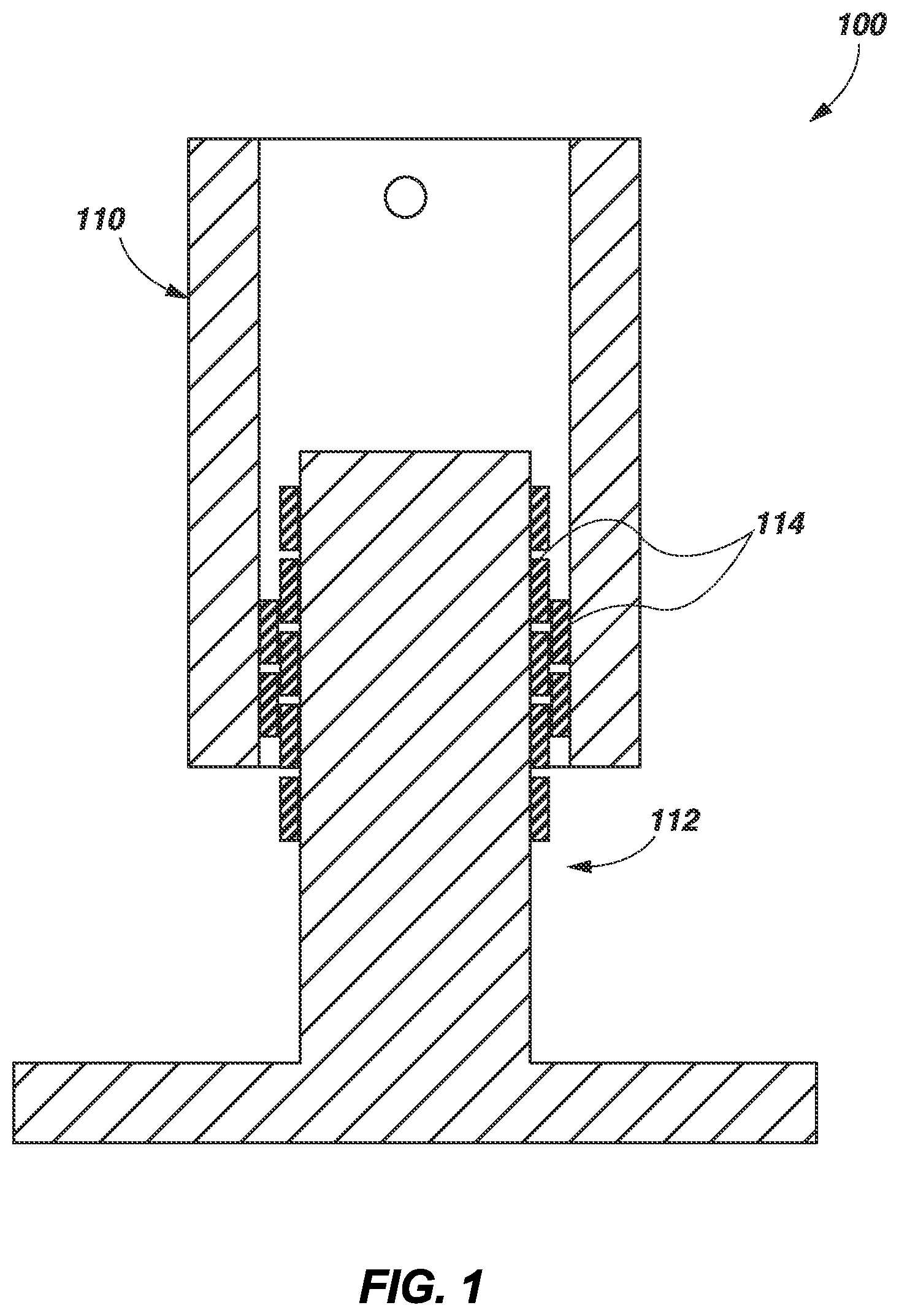 Patent US12378991 — Contained bearing assemblies and related systems and methods — Figure 1