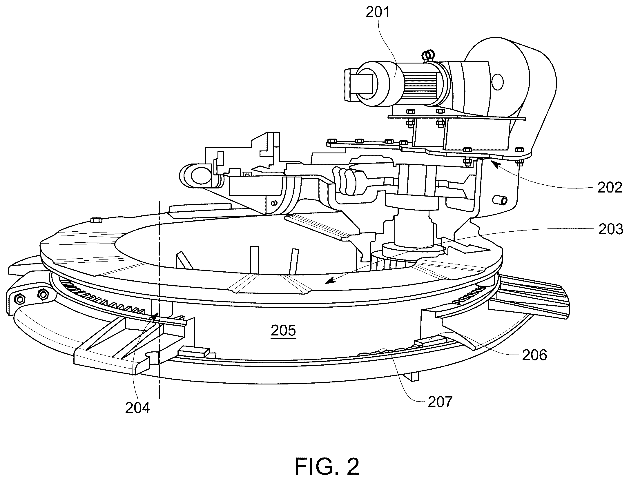 Patent US12378993 Figure 2 – Bearing wear monitoring device for circular clarifier drive