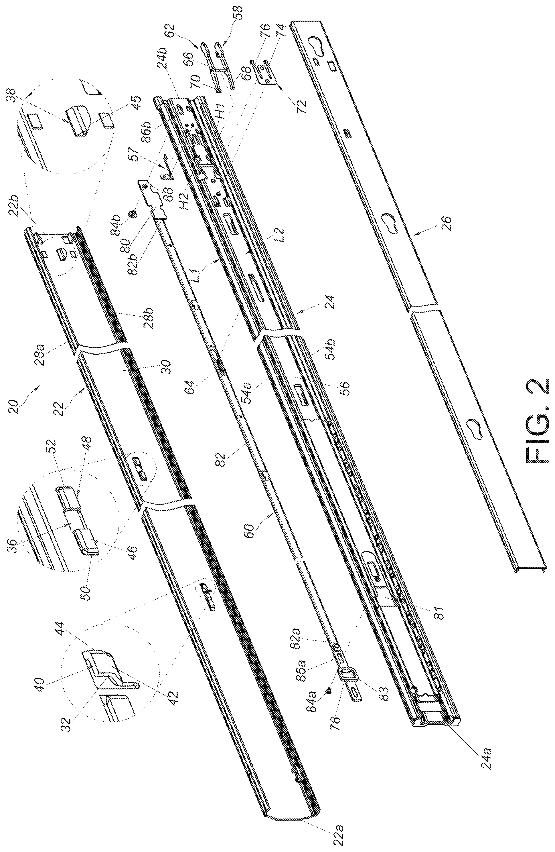 Patent US12378994 Figure 2 – Slide rail assembly