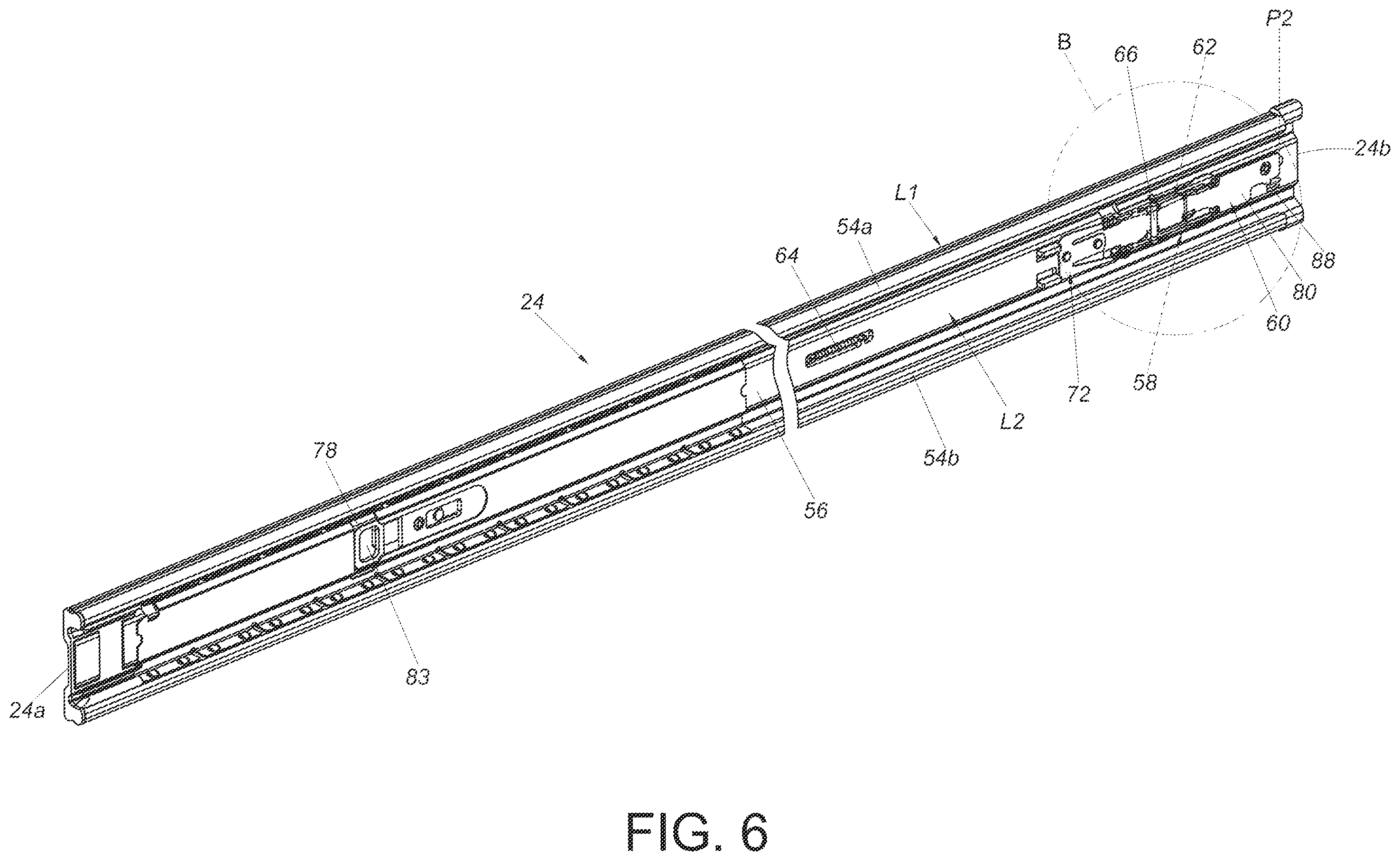Patent US12378994 Figure 6 – Slide rail assembly