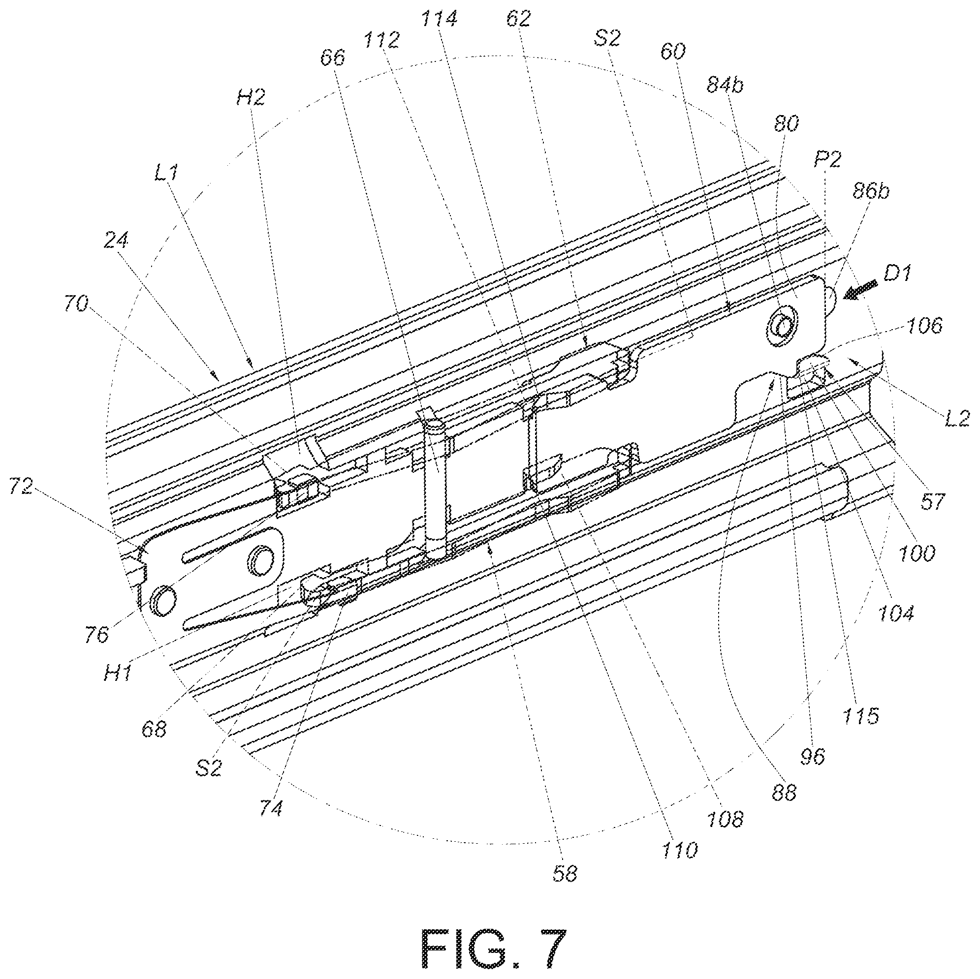 Patent US12378994 Figure 7 – Slide rail assembly