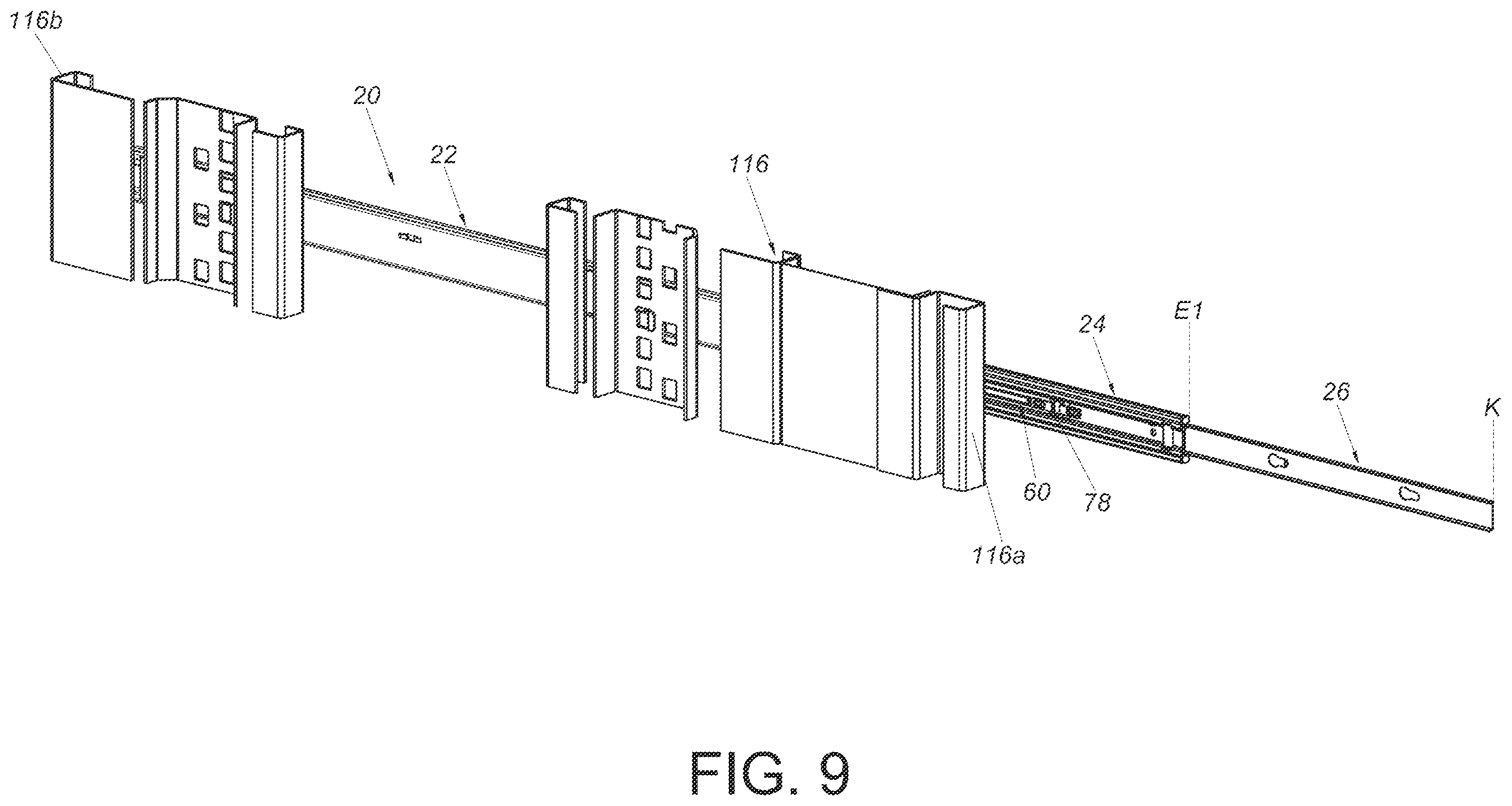 Patent US12378994 Figure 9 – Slide rail assembly