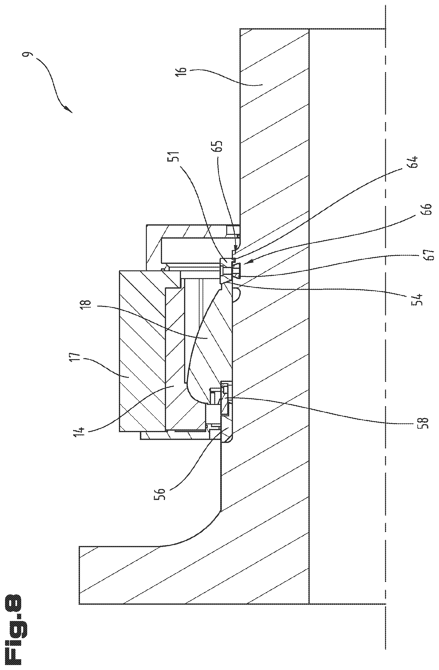 Patent US12378996 Figure 8 – Plain bearing arrangement and nacelle equipped with a plain bearing arrangement for a wind turbine