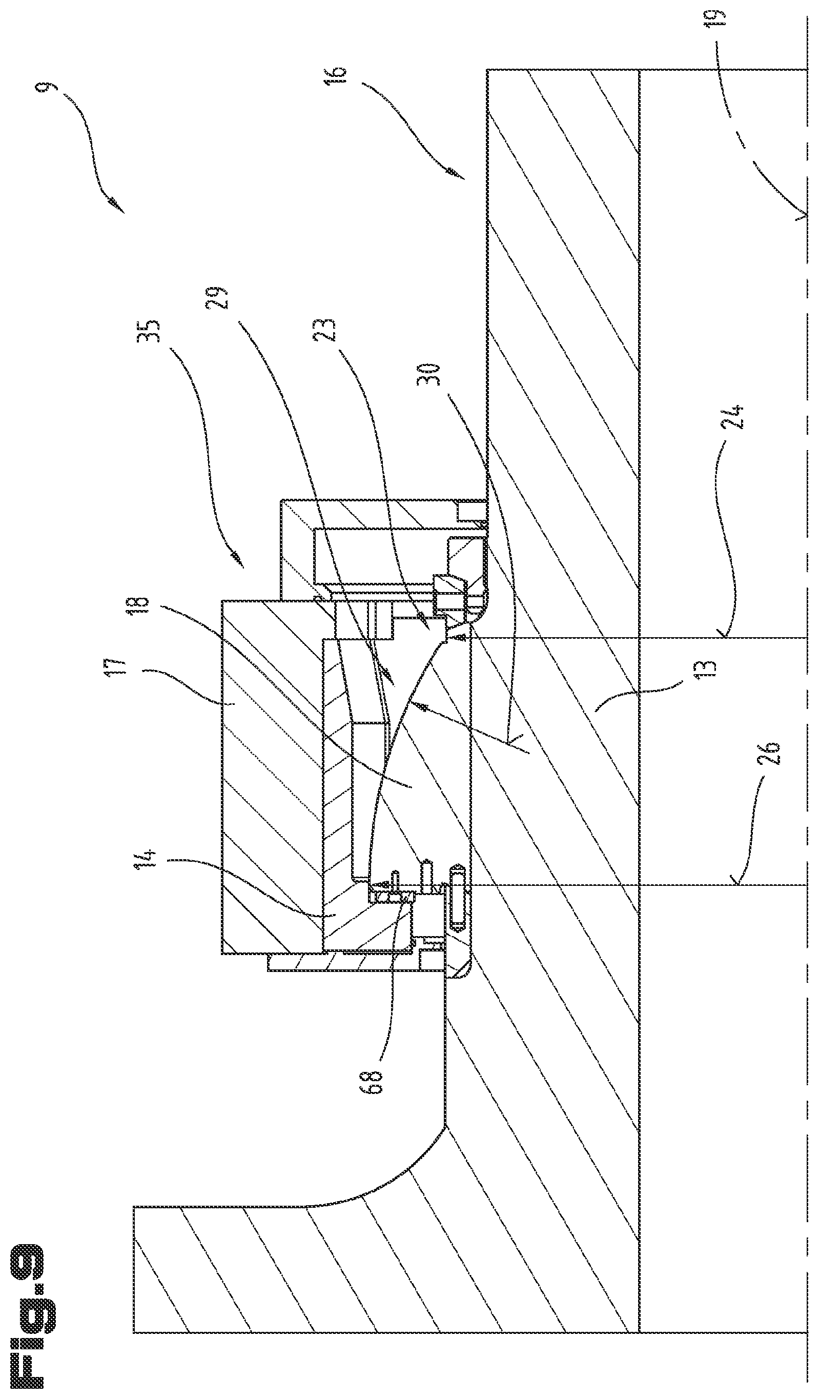Patent US12378996 Figure 9 – Plain bearing arrangement and nacelle equipped with a plain bearing arrangement for a wind turbine