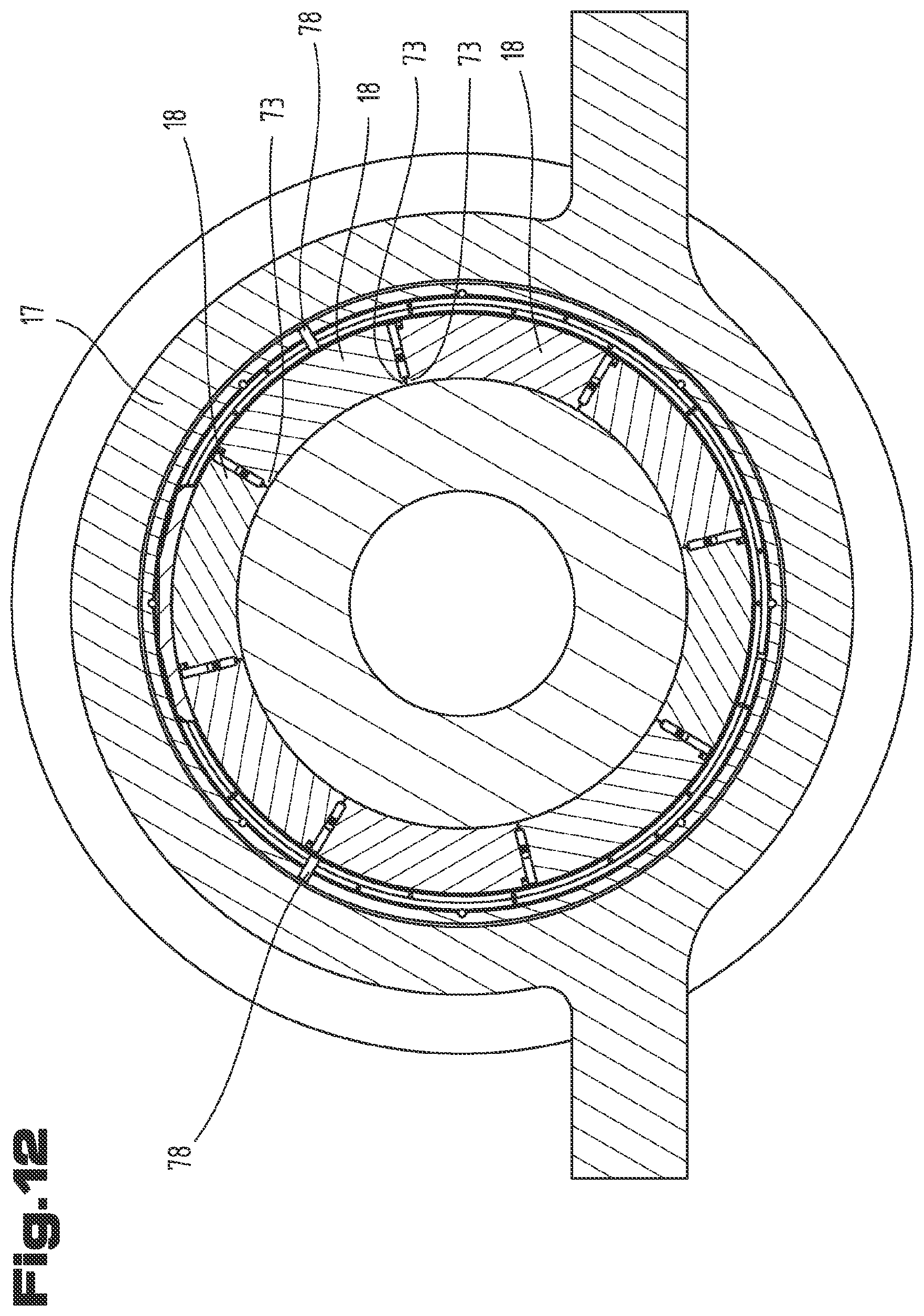 Patent US12378996 Figure 12 – Plain bearing arrangement and nacelle equipped with a plain bearing arrangement for a wind turbine