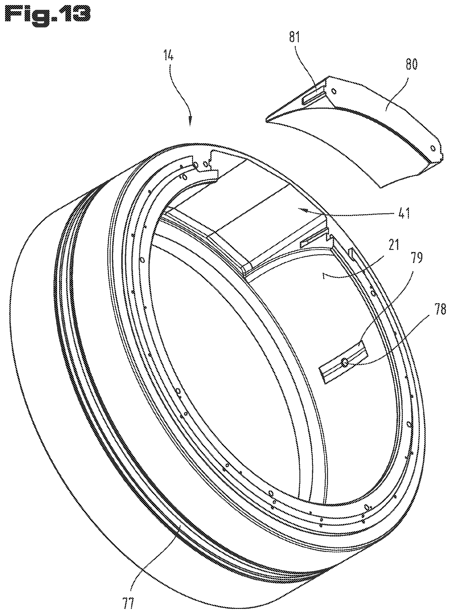 Patent US12378996 Figure 13 – Plain bearing arrangement and nacelle equipped with a plain bearing arrangement for a wind turbine