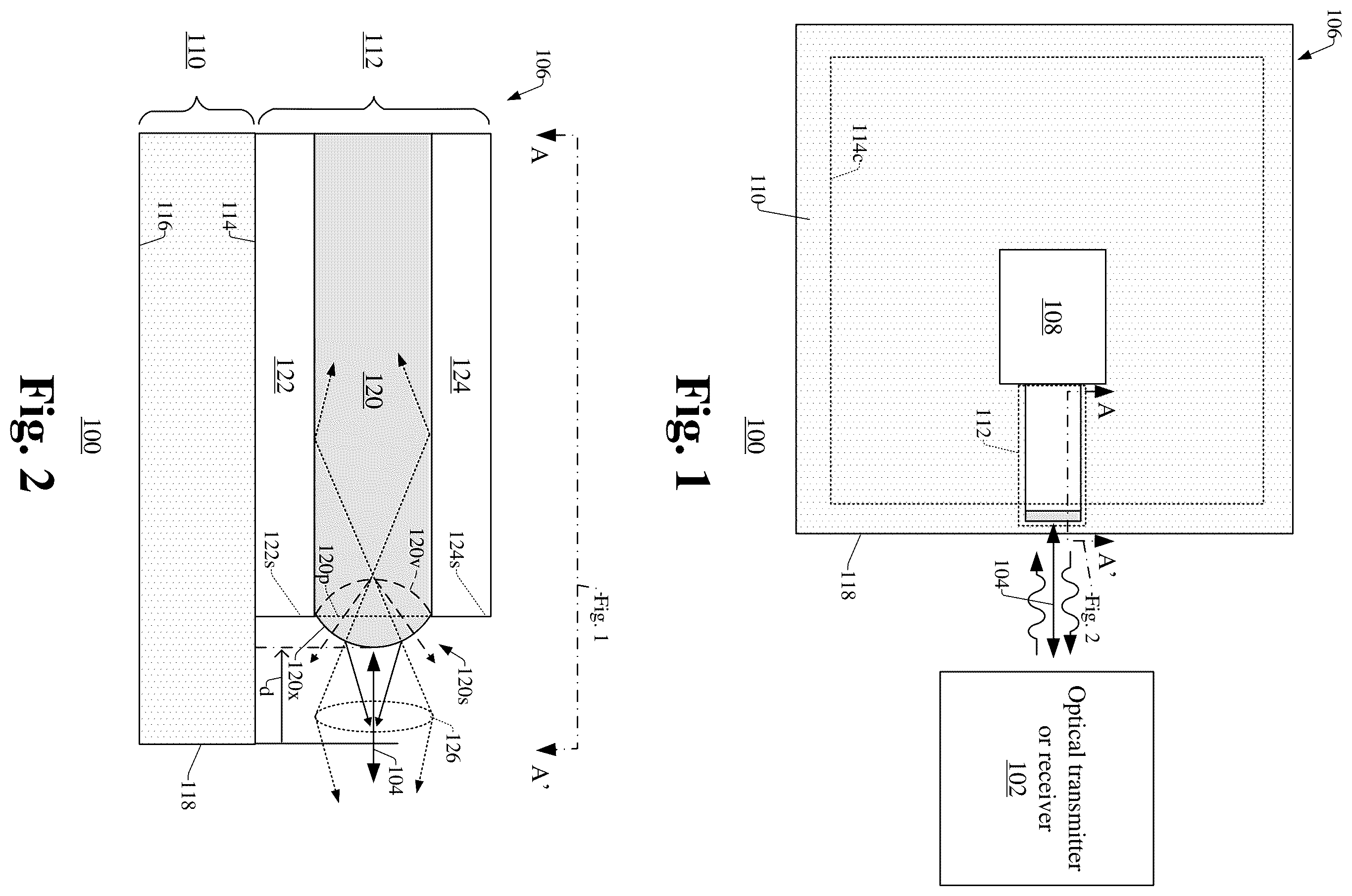 Patent US12386119 Figure 1 – Facet profile to improve edge coupler beam pointing and coupling efficiency for photonics