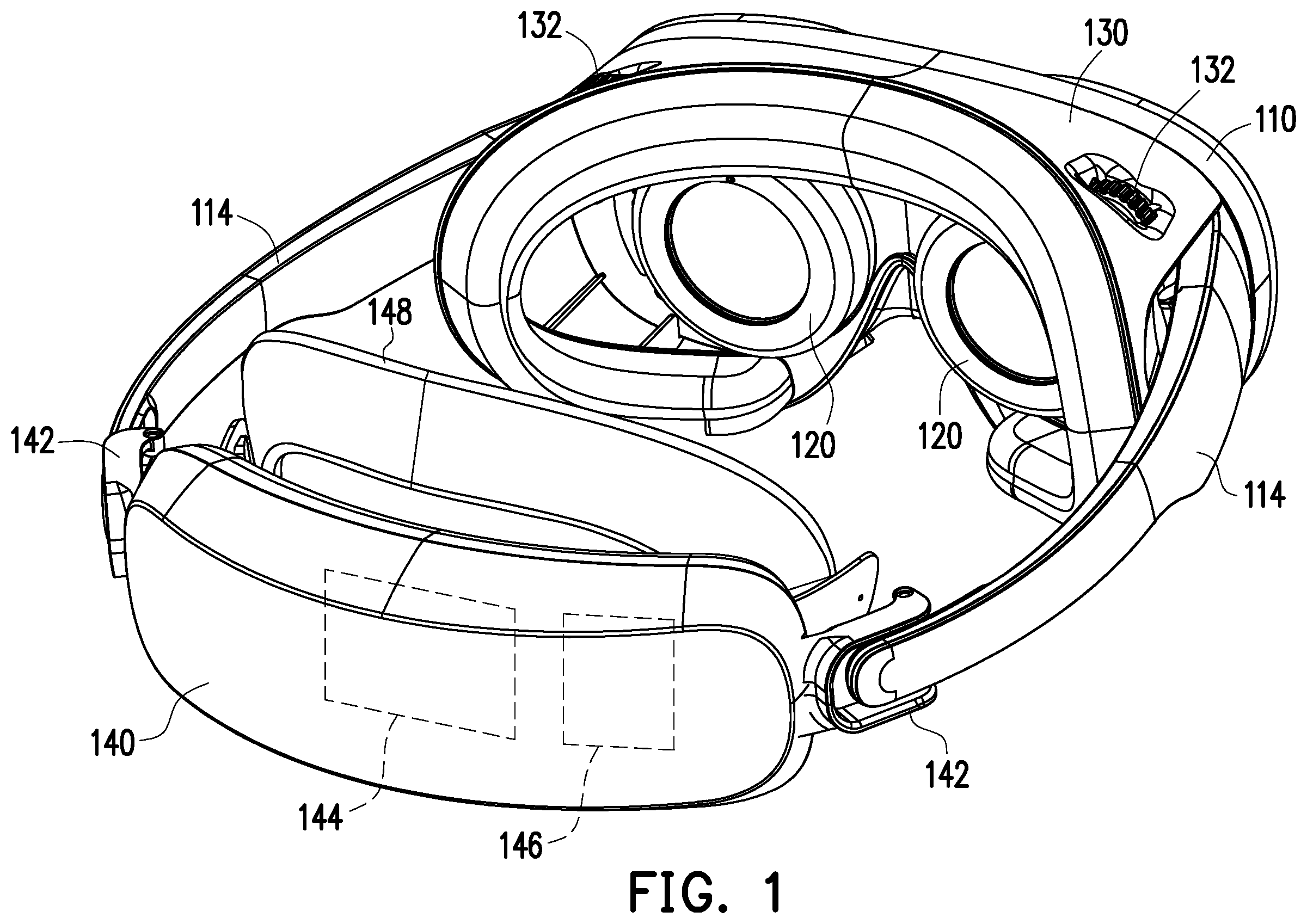 Patent US12386136 — Head-mounted display device — Figure 1