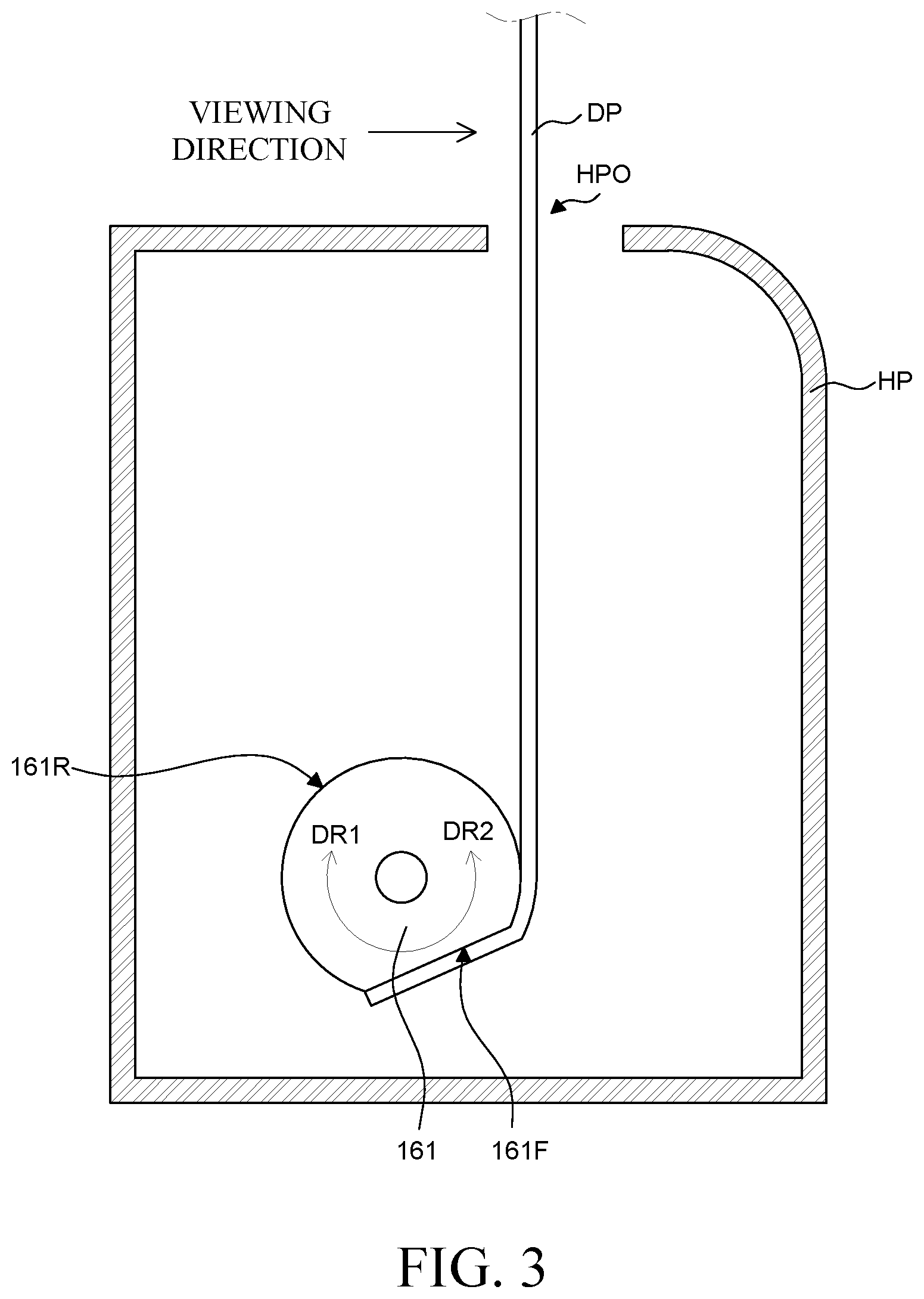 Patent US12386215 Figure 4 – Display device with a multi-part cover