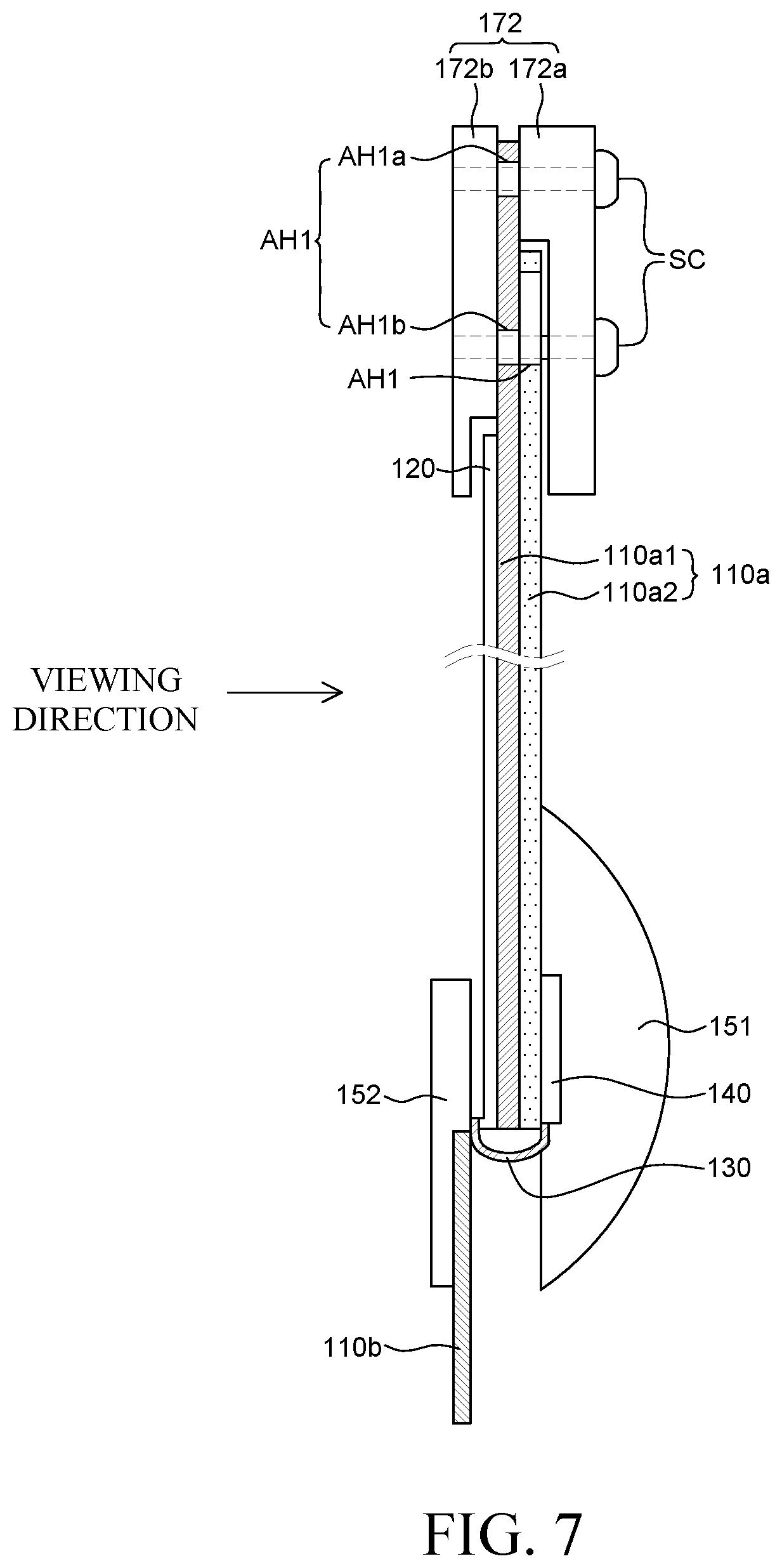 Patent US12386215 Figure 11 – Display device with a multi-part cover