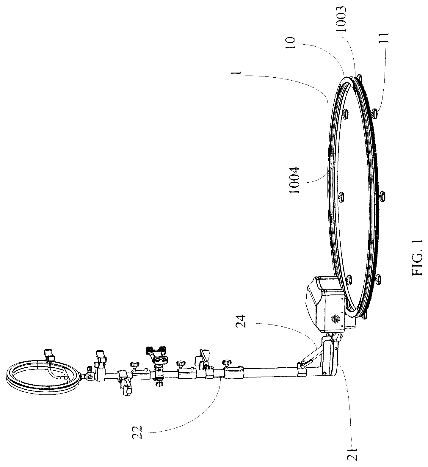 Patent US12386247 Figure 1 – Rotating photo booth