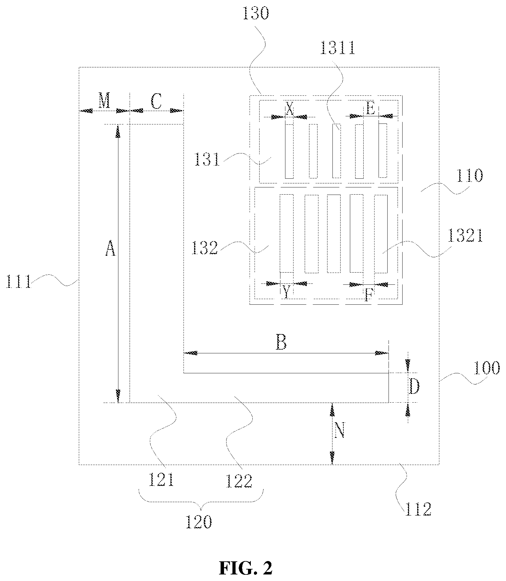 Patent US12386269 Figure 2 – Critical dimension measurement mark structure