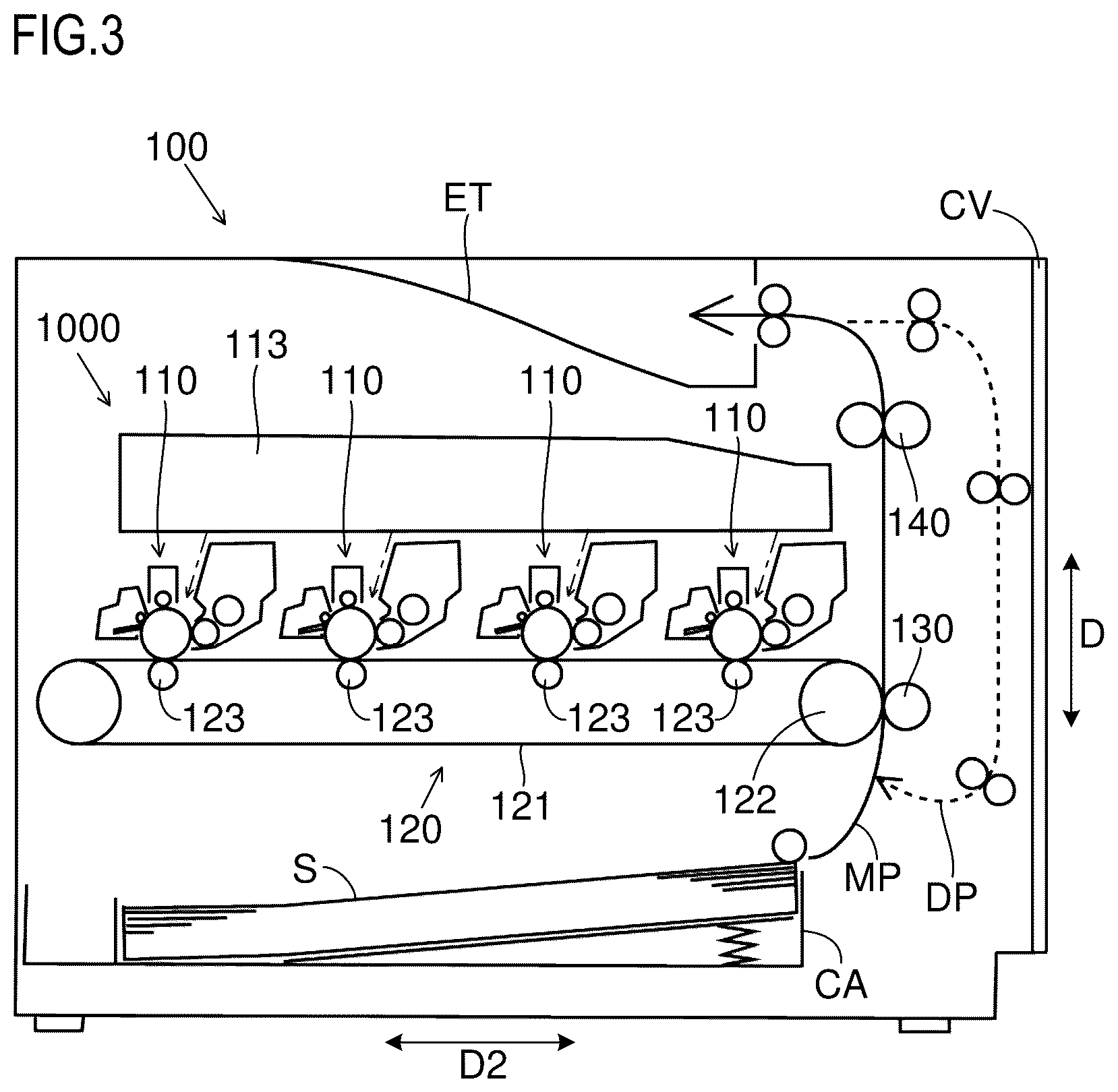 Patent US12386287 Figure 3 – Unit locating mechanism and image forming apparatus