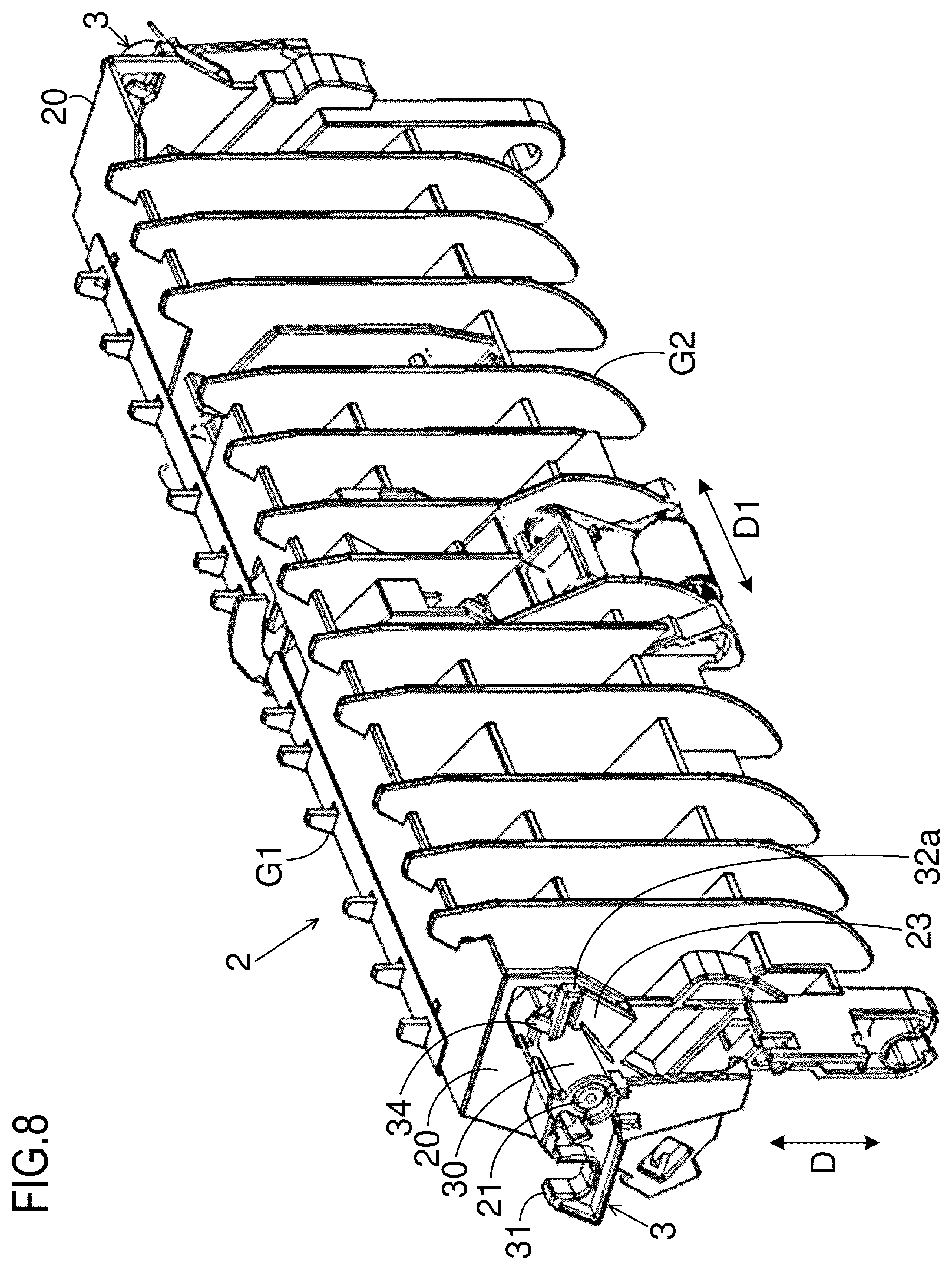 Patent US12386287 Figure 8 – Unit locating mechanism and image forming apparatus