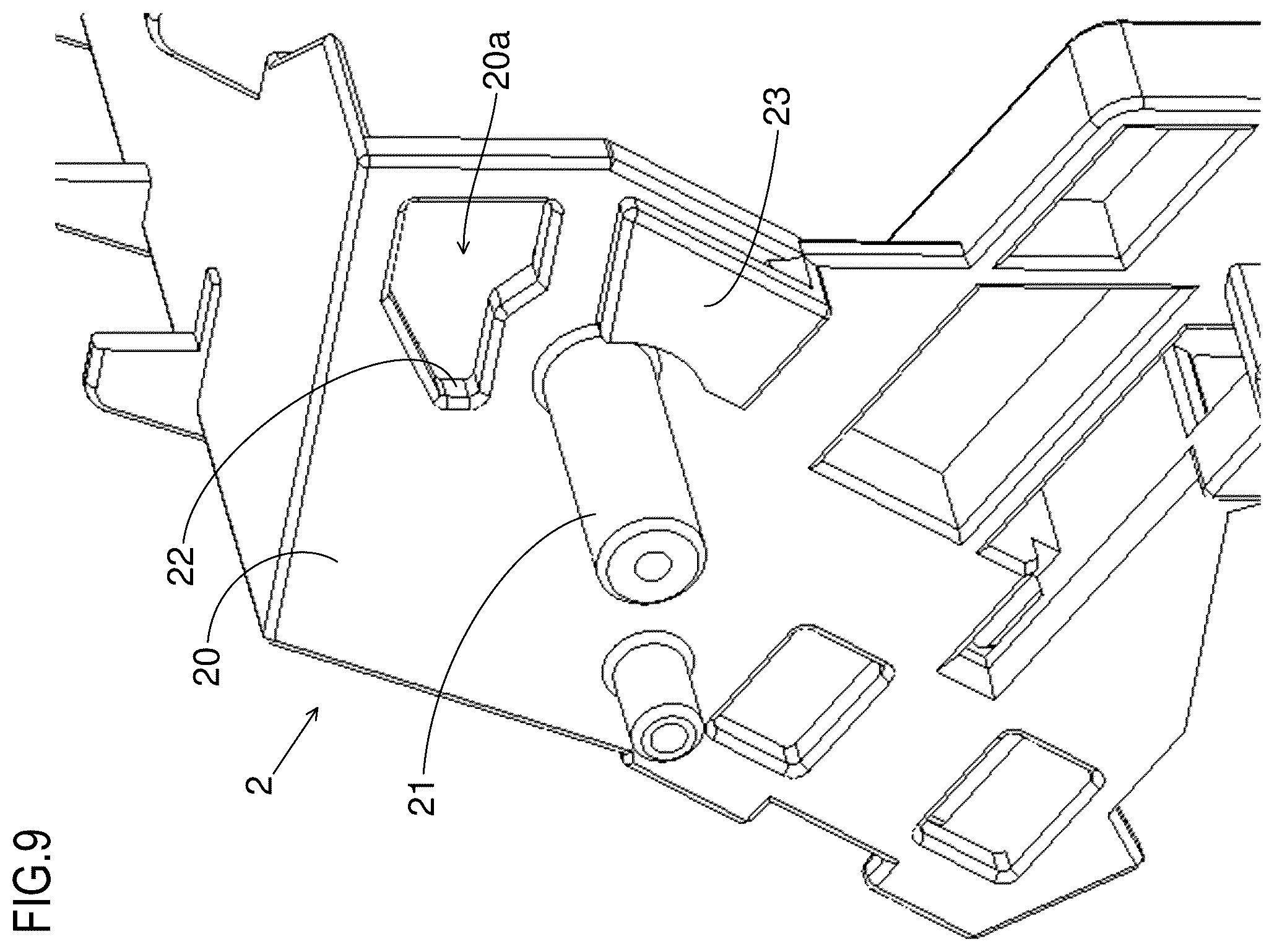 Patent US12386287 Figure 9 – Unit locating mechanism and image forming apparatus
