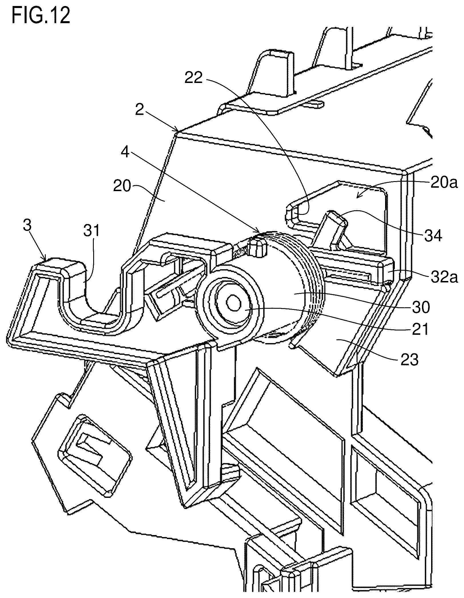 Patent US12386287 Figure 12 – Unit locating mechanism and image forming apparatus
