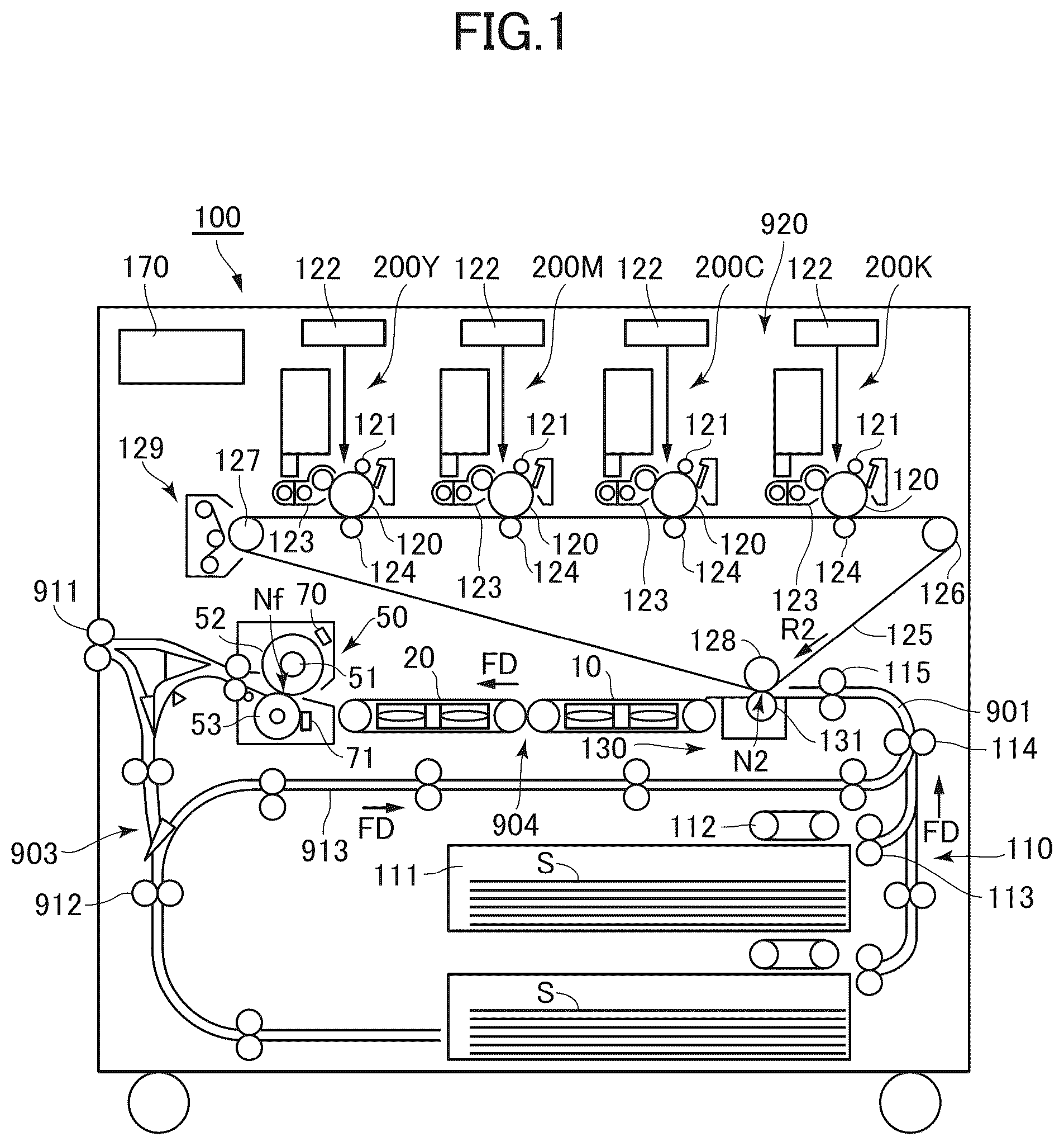 Patent US12386294 Figure 1 – Image forming apparatus
