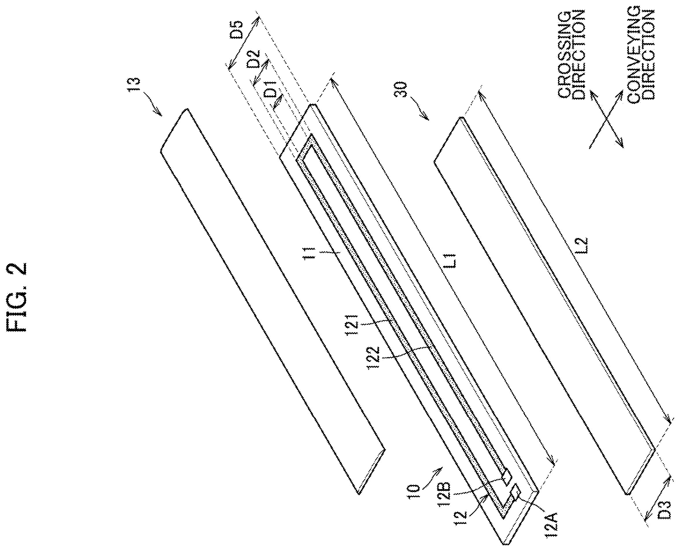 Patent US12386297 Figure 2 – Fixing device including heater in which first and second resistance heating elements are positioned apart from each other on first surface of substrate by predetermined distance in conveying direction
