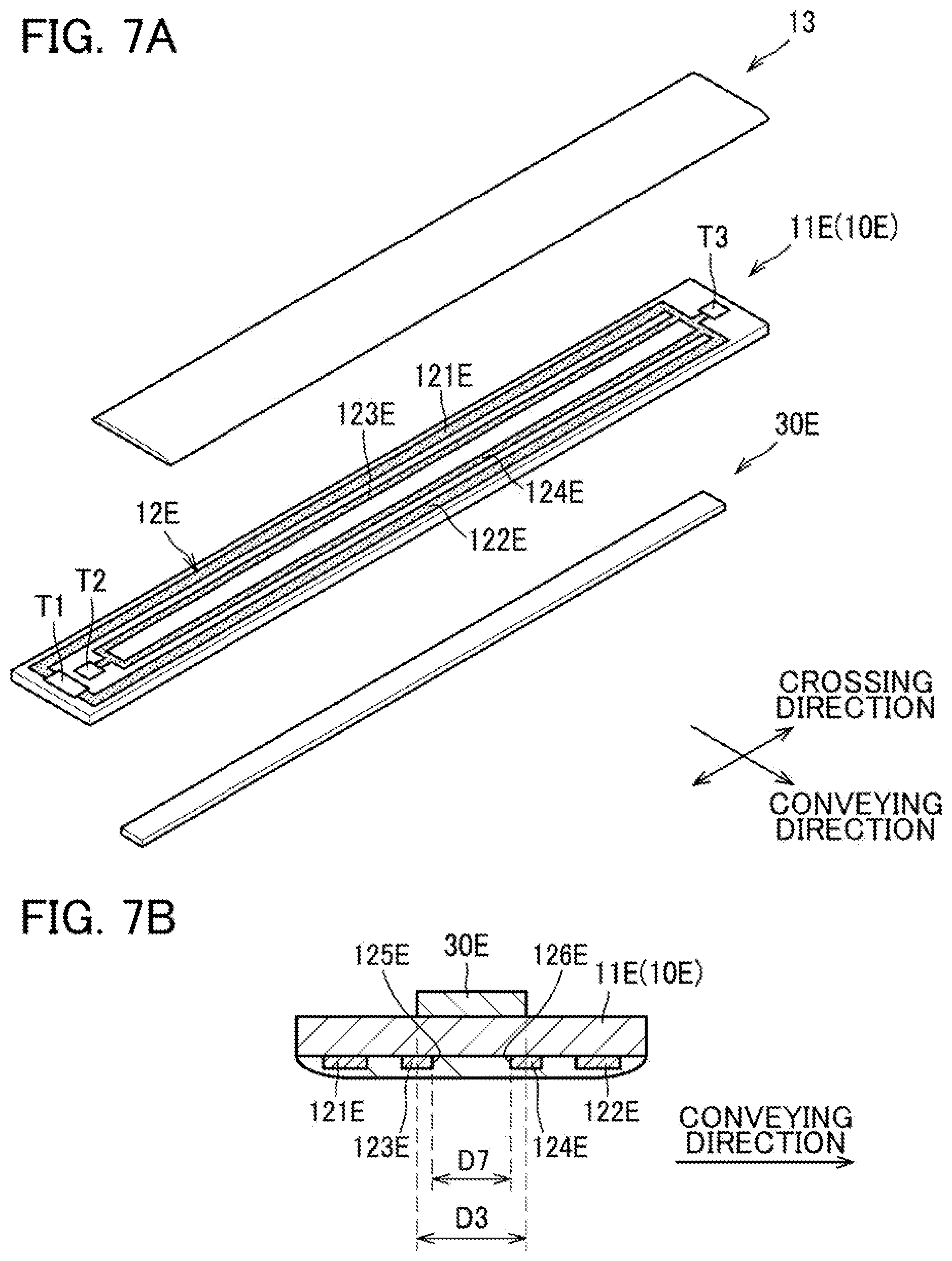 Patent US12386297 Figure 7 – Fixing device including heater in which first and second resistance heating elements are positioned apart from each other on first surface of substrate by predetermined distance in conveying direction