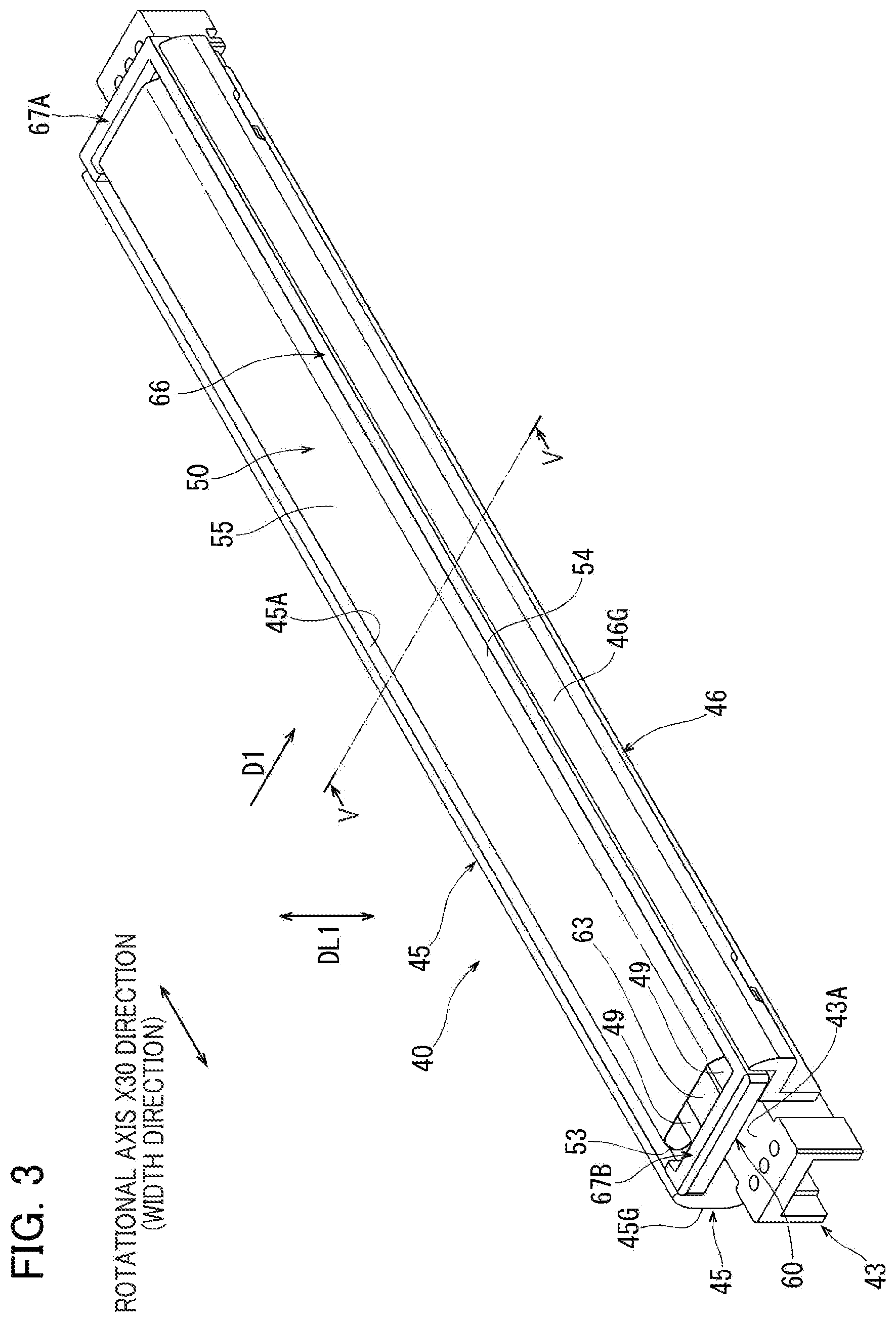 Patent US12386298 Figure 3 – Fixing device including elastic plate for nipping endless belt in cooperation with heating roller, and holder having supporting surfaces for supporting elastic plate
