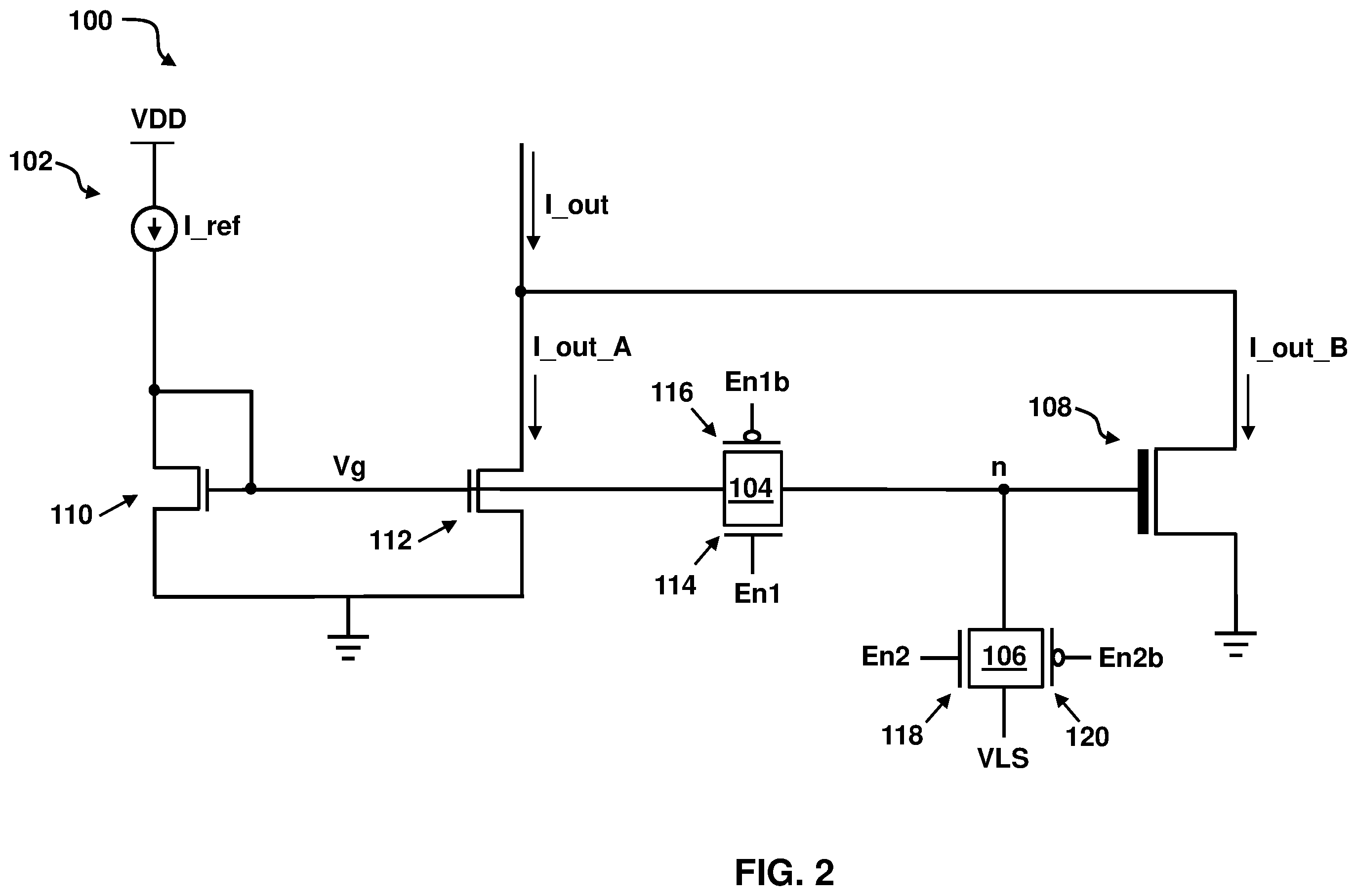 Patent US12386379 Figure 2 – Non-volatile current mirror circuit with programmable transistor