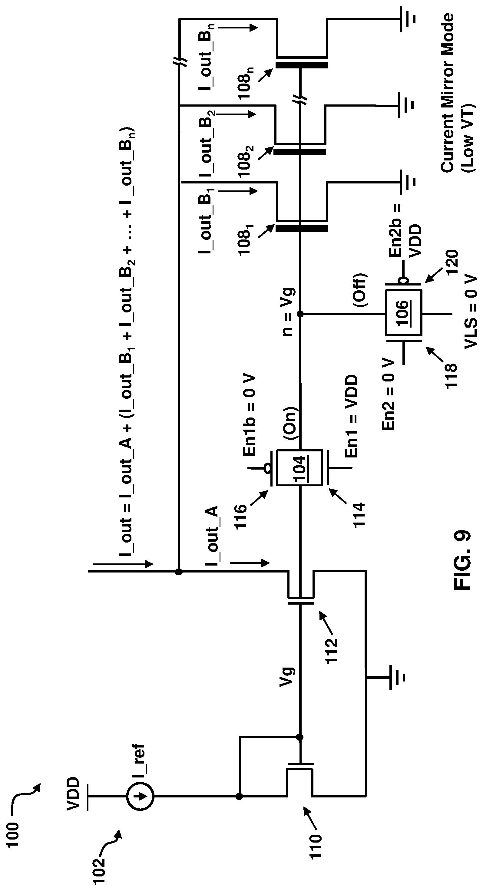 Patent US12386379 Figure 9 – Non-volatile current mirror circuit with programmable transistor