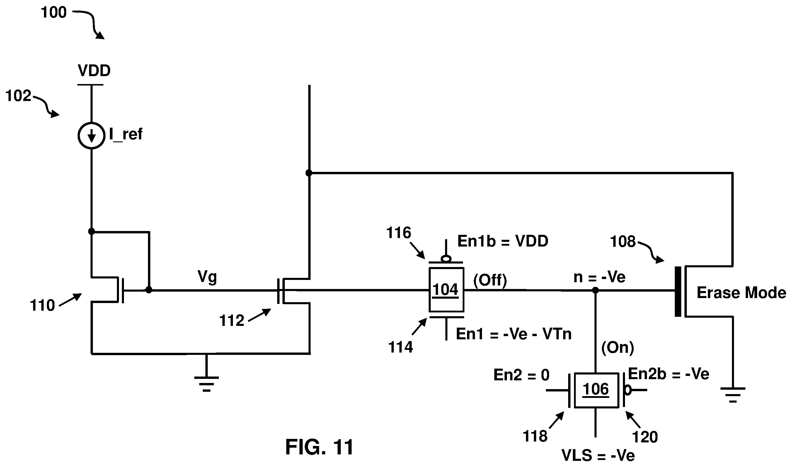 Patent US12386379 Figure 11 – Non-volatile current mirror circuit with programmable transistor