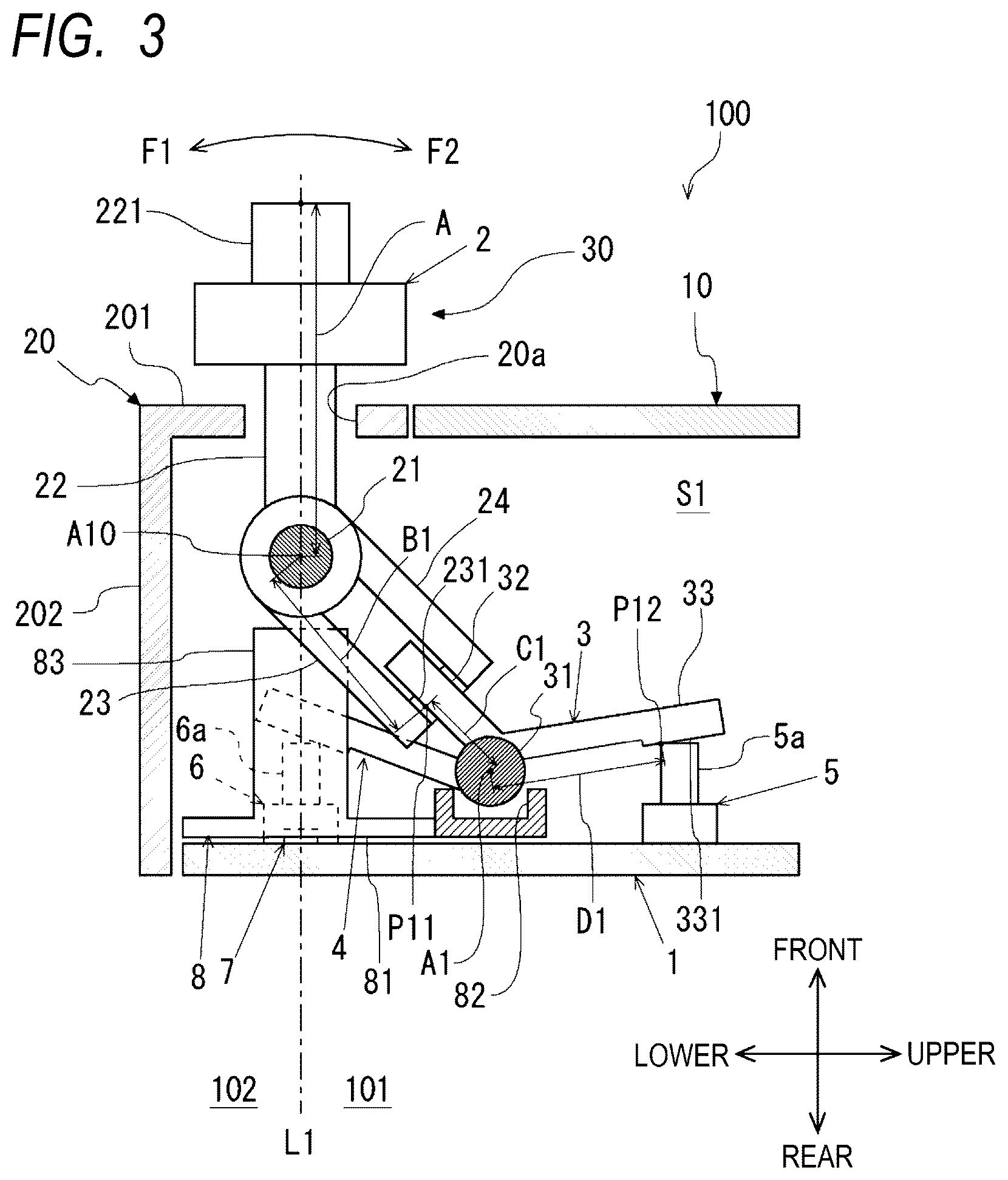 Patent US12386381 Figure 3 – Lever switch, display device, and in-vehicle device