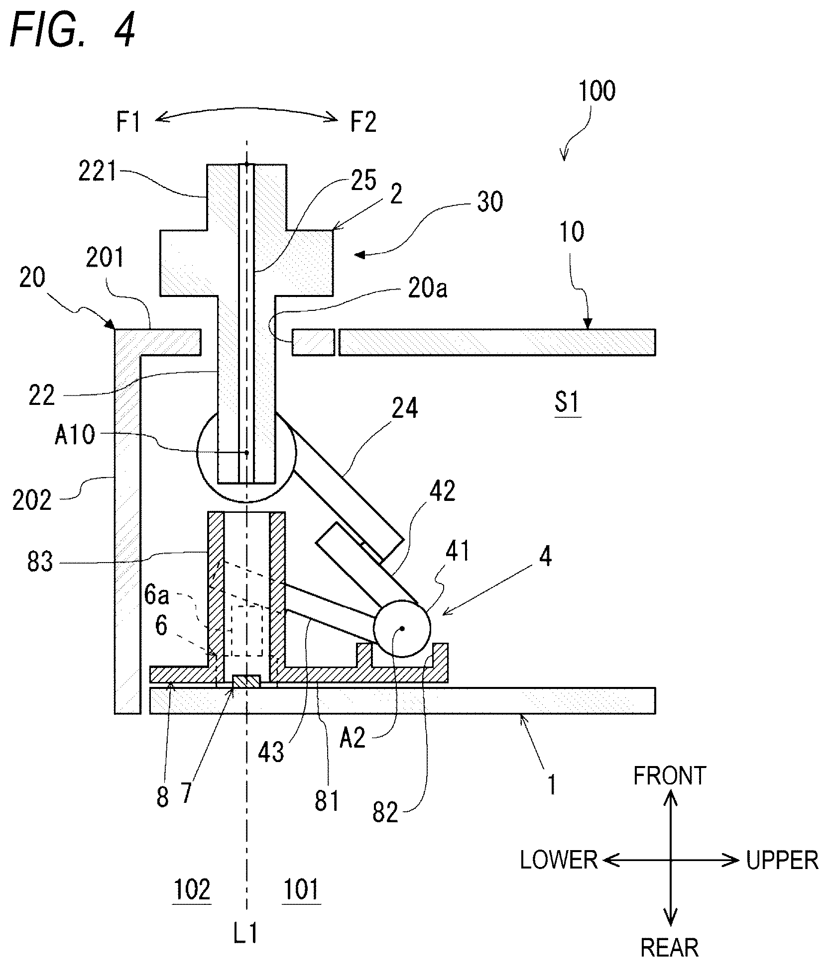 Patent US12386381 Figure 4 – Lever switch, display device, and in-vehicle device