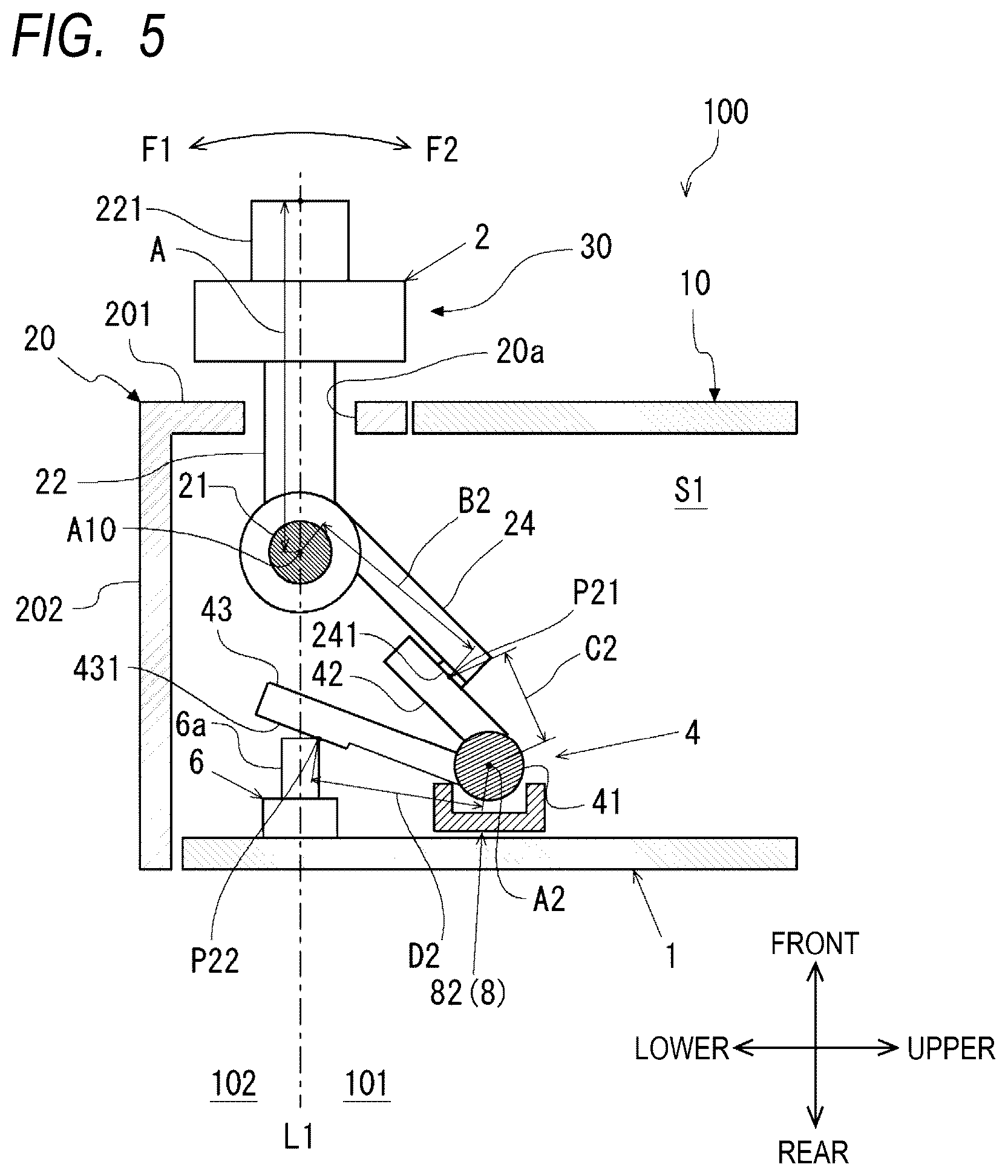 Patent US12386381 Figure 5 – Lever switch, display device, and in-vehicle device