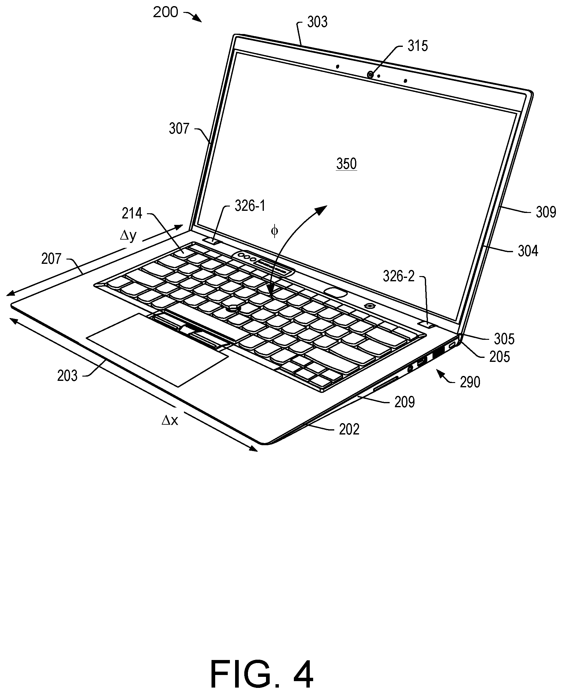 Patent US12386389 Figure 4 – Computing device and dock assembly