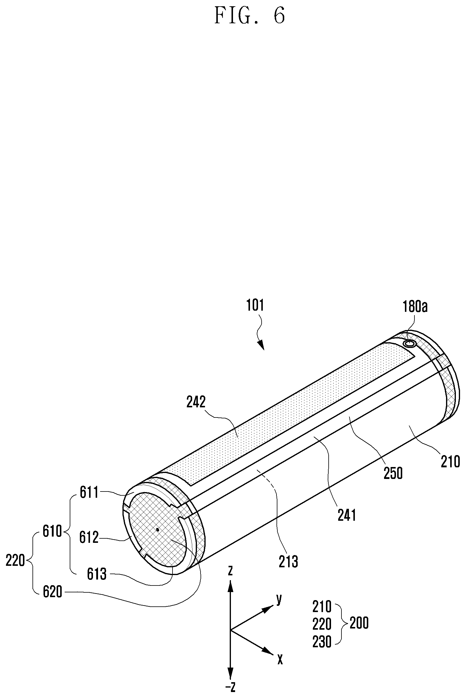 Patent US12386393 Figure 6 – Electronic device comprising rollable display