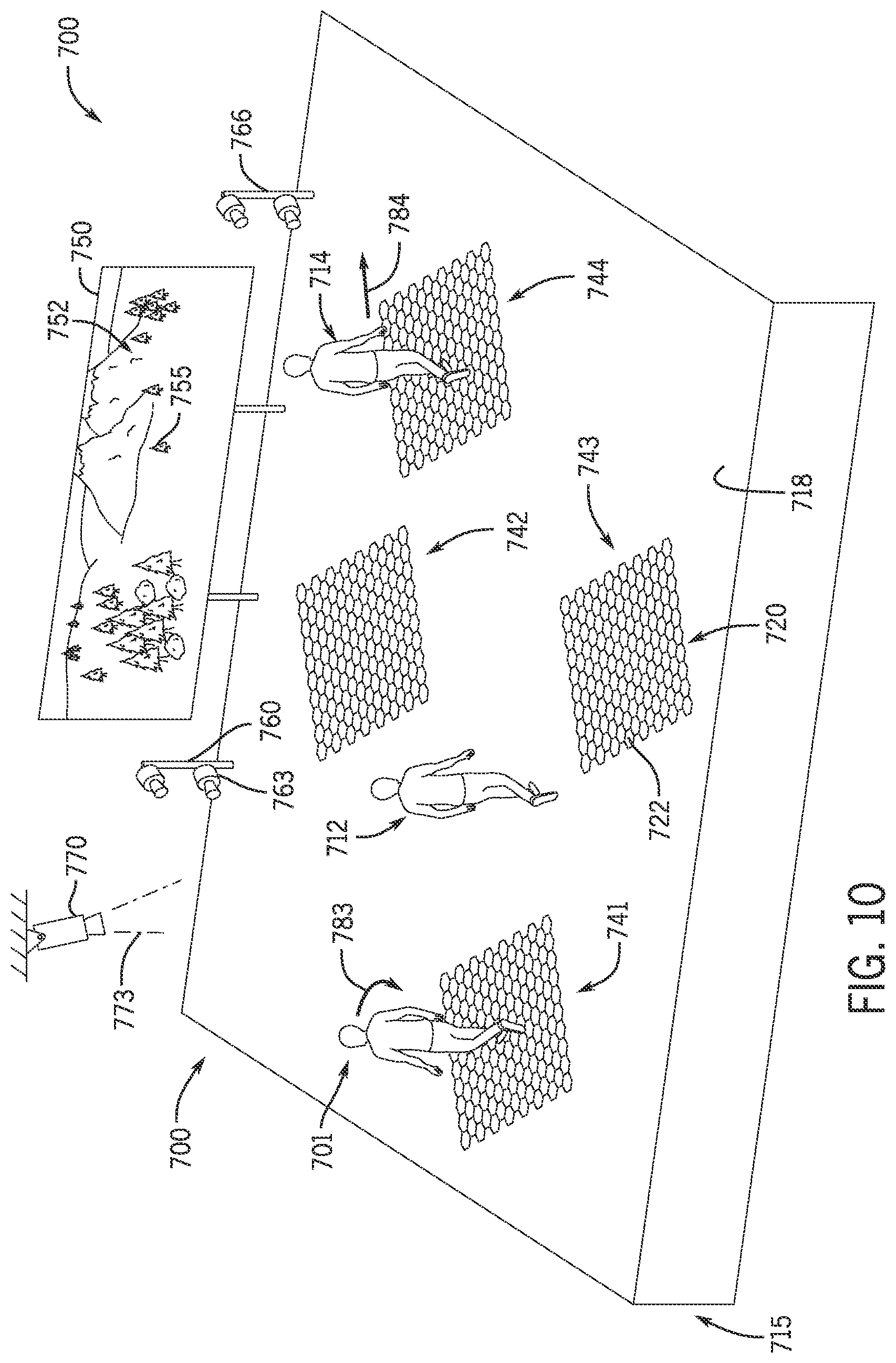 Patent US12386413 Figure 10 – Modular omnidirectional actuated floors providing an interactive user experience
