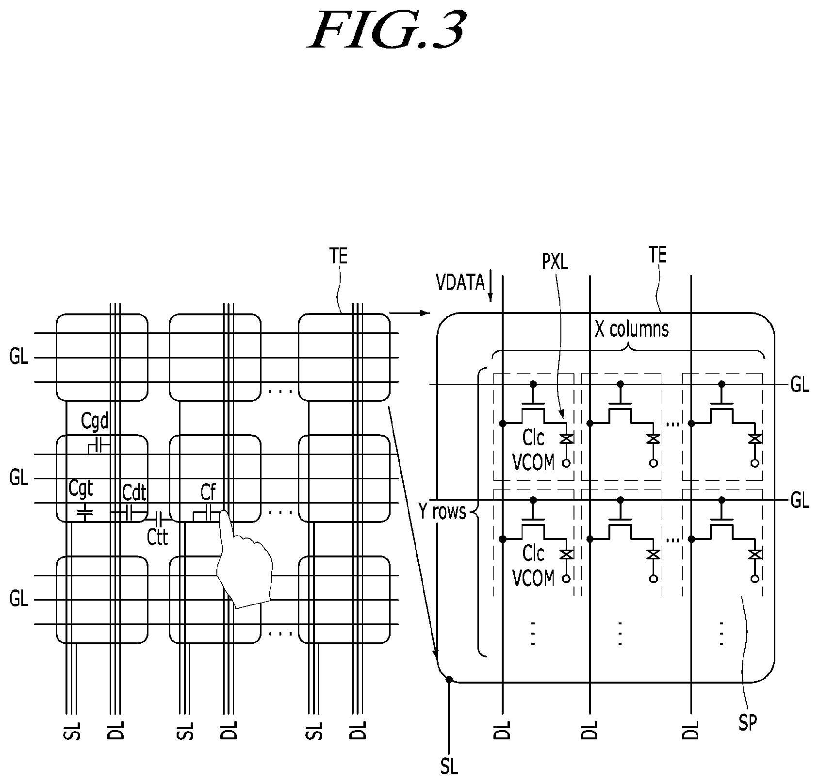 Patent US12386450 Figure 3 – Touch display device, method for driving the same, driving circuit, data-driving circuit, and gate-driving circuit