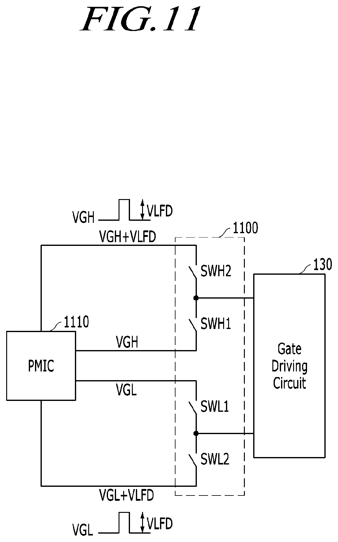 Patent US12386450 Figure 11 – Touch display device, method for driving the same, driving circuit, data-driving circuit, and gate-driving circuit