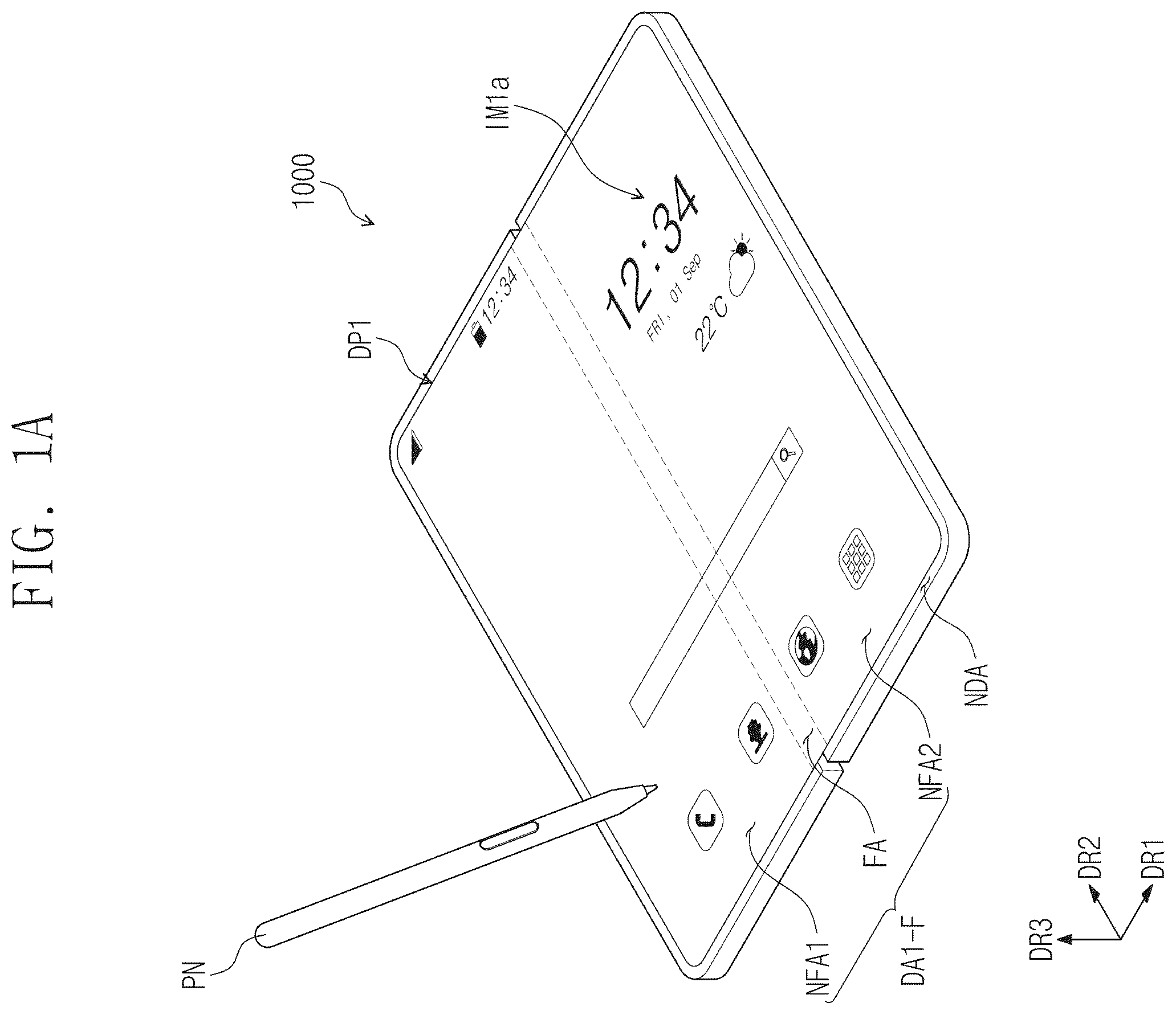 Patent US12386467 — Electronic device configured to sense a pen — Figure 1