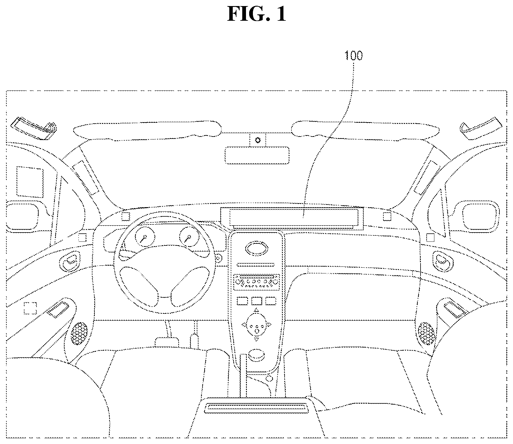 Patent US12386473 Figure 1 – Display device including a barrier layer to block light